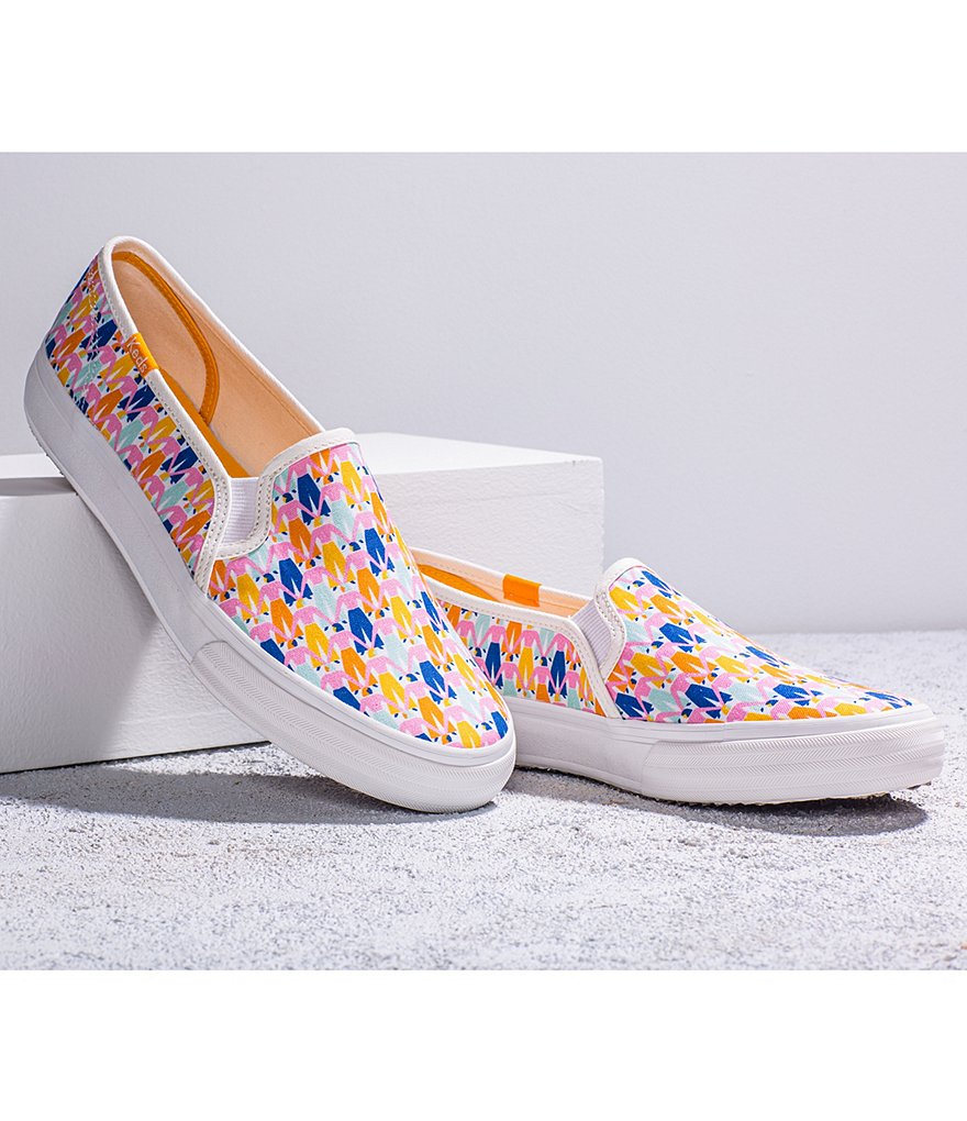 Keds Double Decker Rainbow People Print Slip-On Sneakers