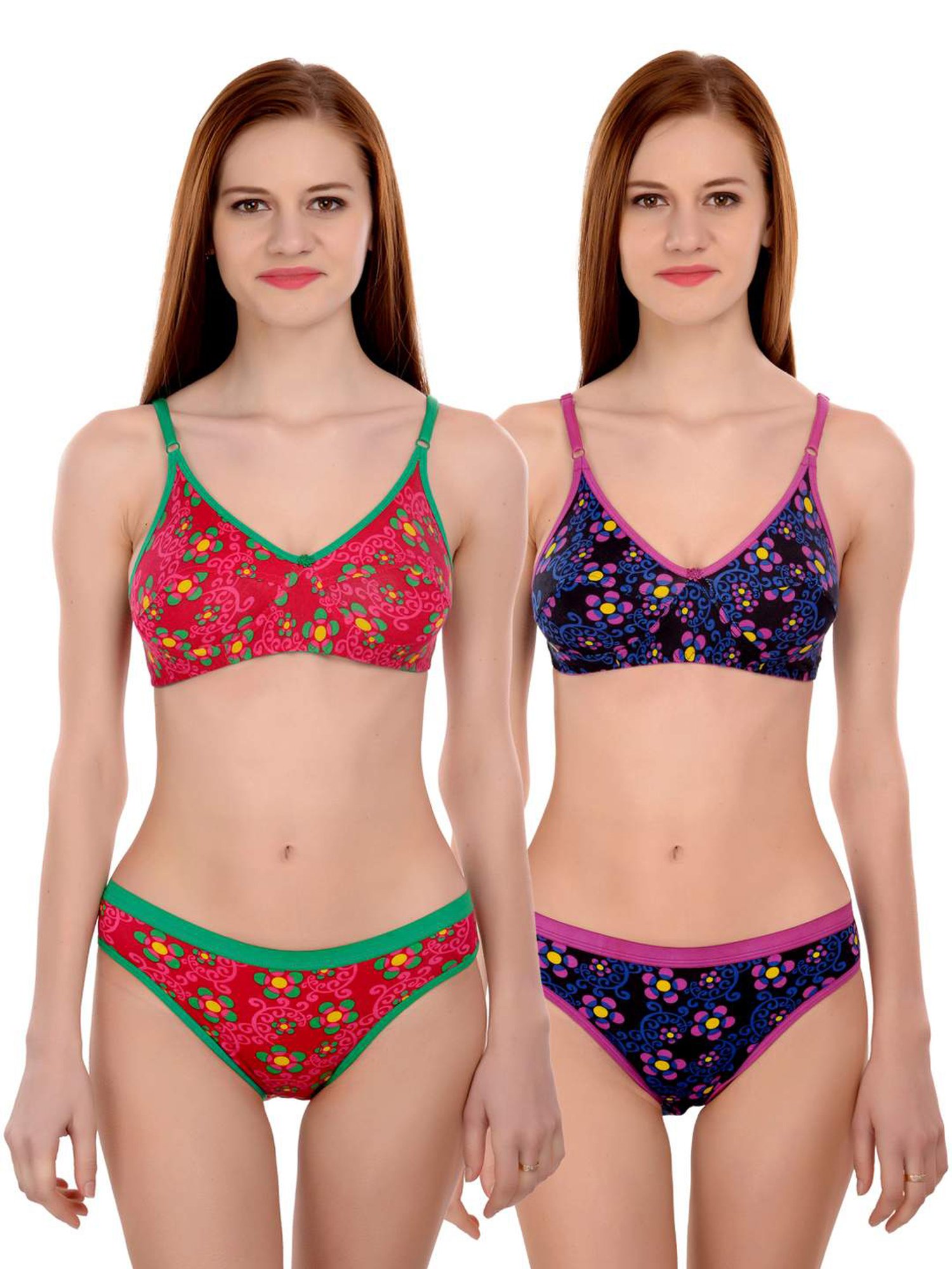 mod & shy Black Self Pattern Lingerie Set