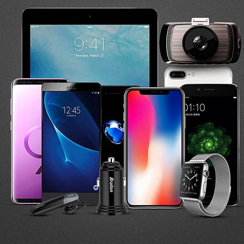 USB Car Charger2Pack  18W 34A Mini 2 USB Fast Car Charger Adapter Compatible with IPhone Xs Max X 8 7 6 5HTCLGMotoBlackBerryGalaxy Note S10 S9 S8 S7 S6 Edge iPad ProAirmini and More