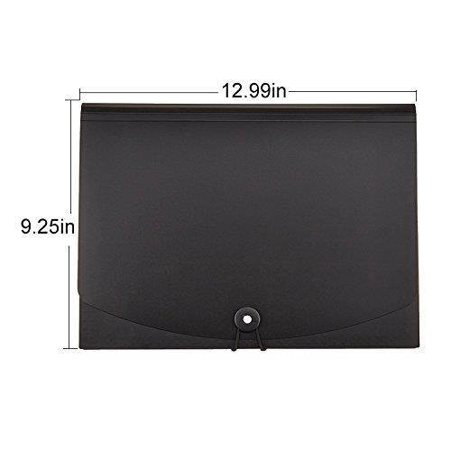 A4 Expanding File Folders with 13 Pockets lid, Letter Size Portable Accordion Expandable File Organizer, Flap and Cord Closure, Briefcase Business