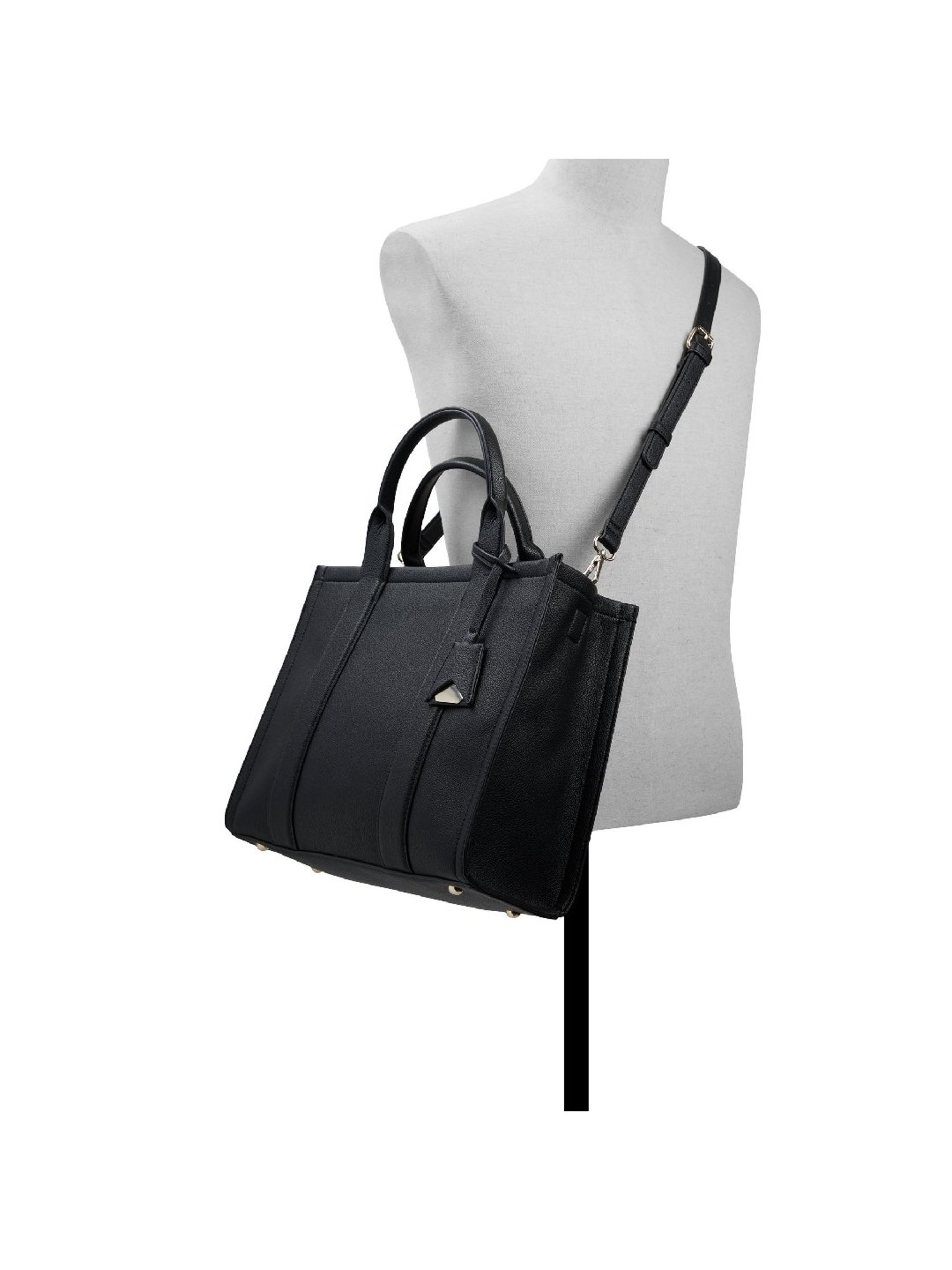 Call It Spring Black Solid Large Tote Handbag