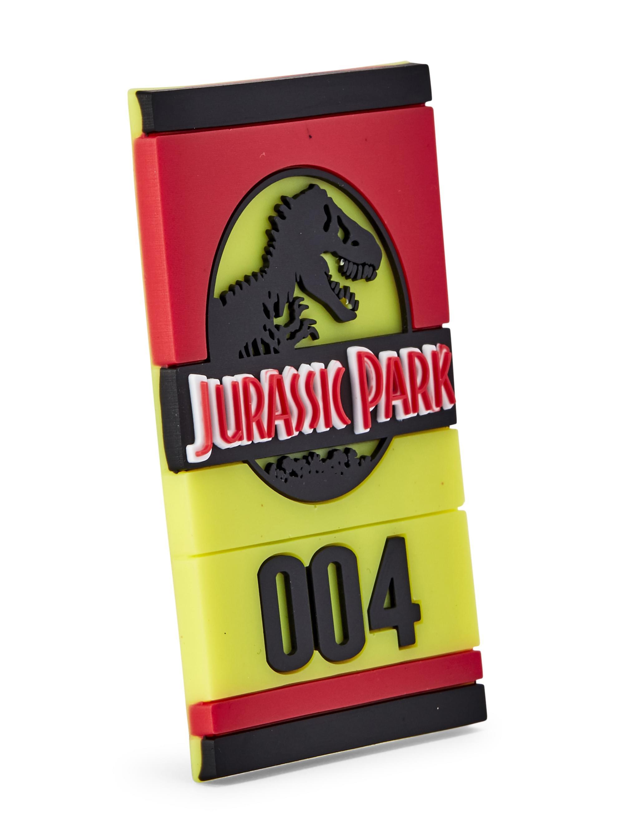 Jurassic Park Tour Vehicle Tag Plastic Magnet - 3&rdquo;x2&rdquo;