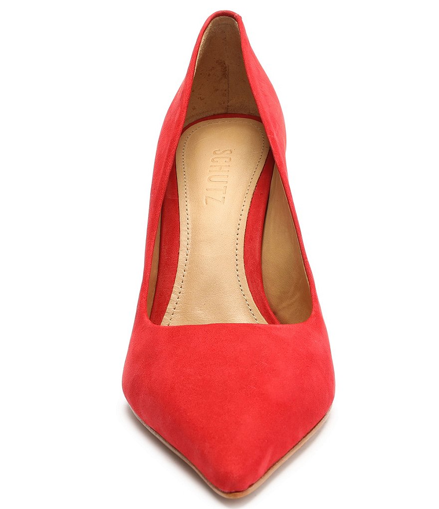 Schutz Lou Suede Pointed Toe Pumps