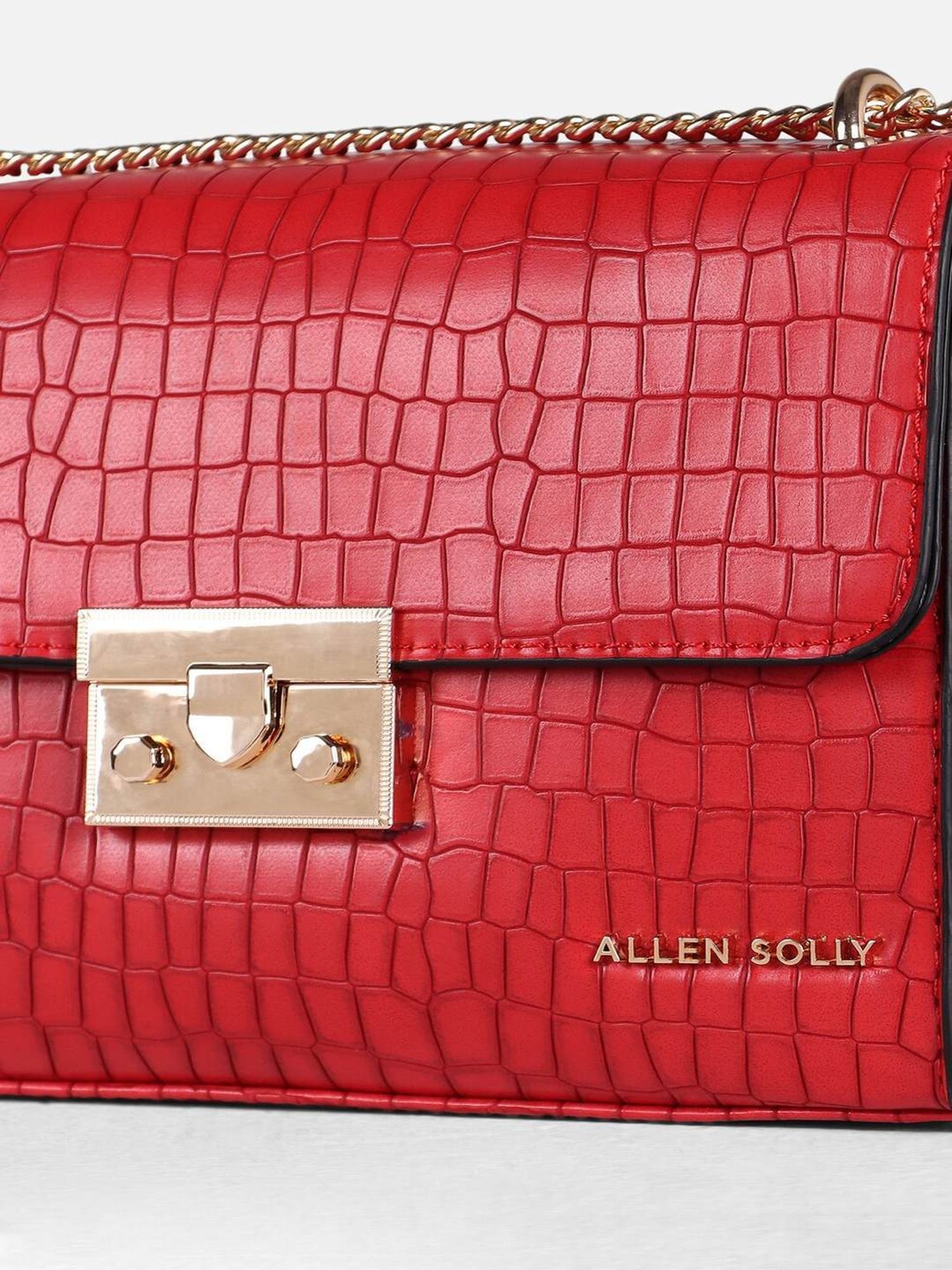 Allen Solly Red Textured Medium Sling Handbag