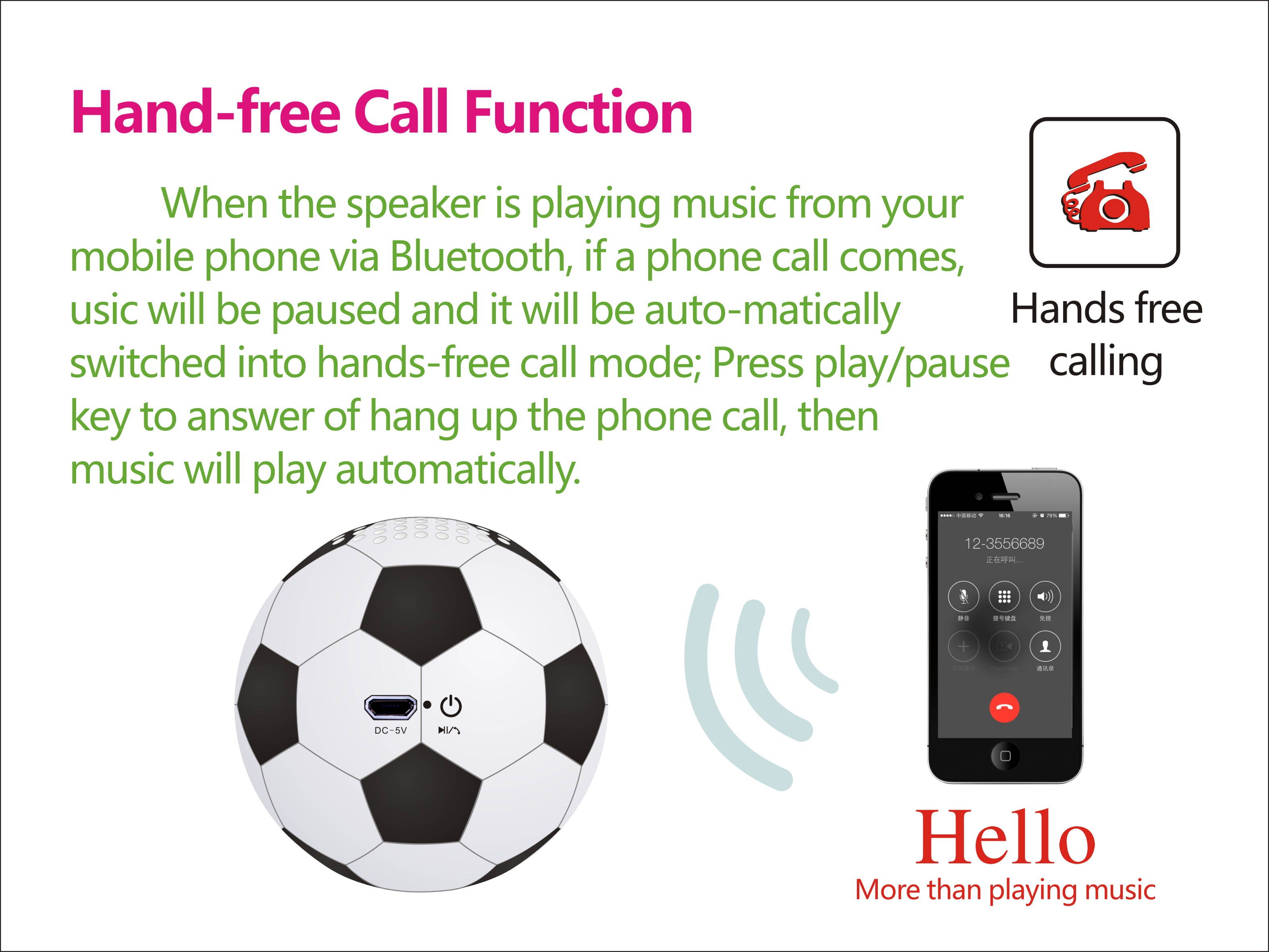 Football Mini Bluetooth Speaker Wireless Subwoofer Computer Audio speakers 600Mah Battery Power