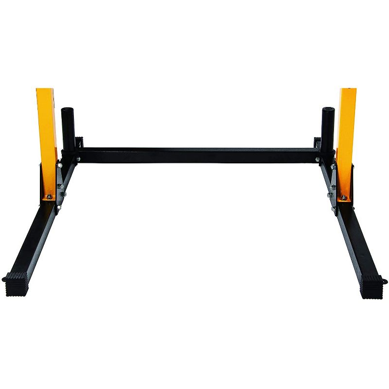 HulkFit BFSS-B1YL Adjustable Multi Function Exercise Power Squat Stand Rack with Pull Up Bar, 2 Heavy Duty J Hooks, and 2 Weight Plate Holders