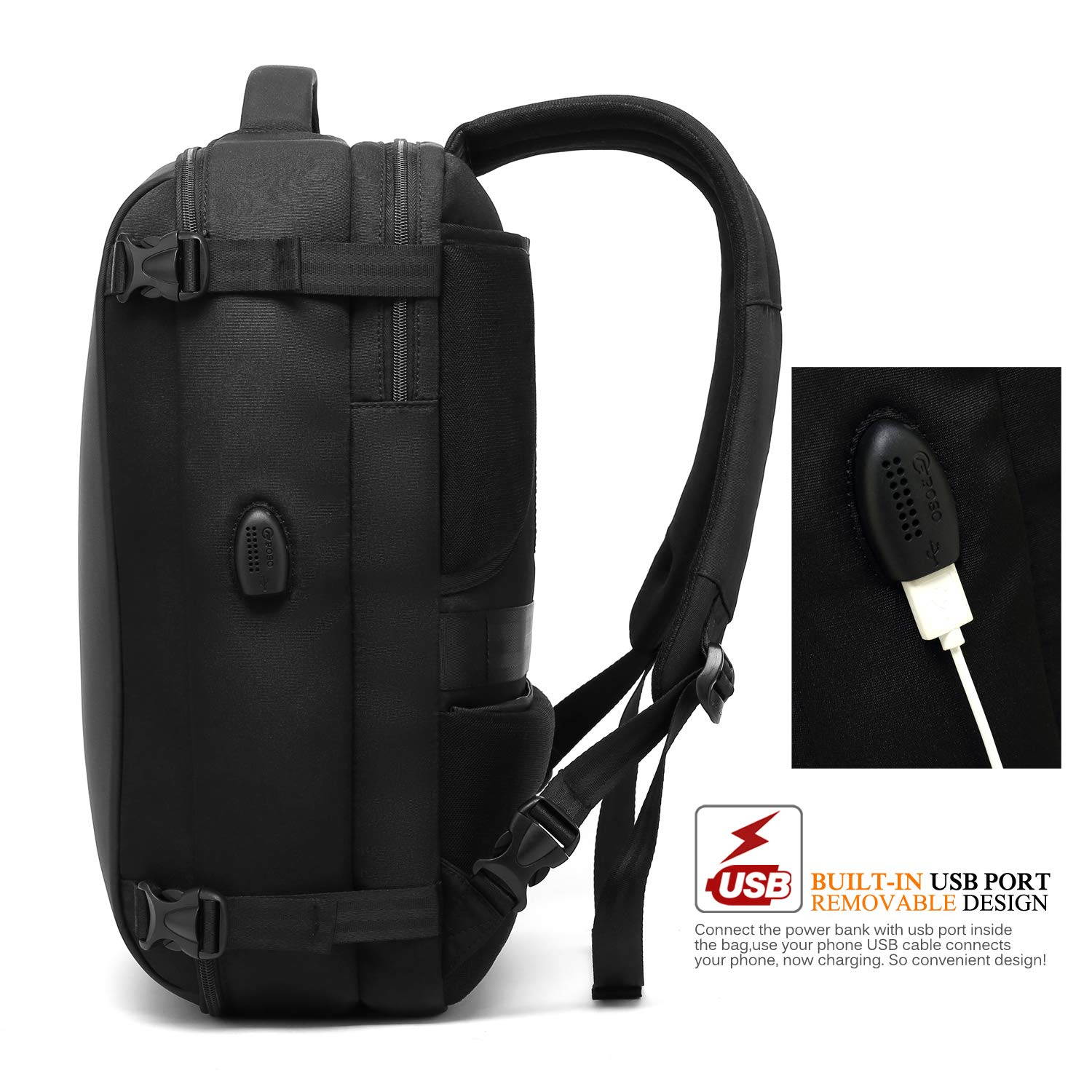 LUOM Laptop Backpack 15.6 Inch Stylish School Computer Backpack Casual Daypack Laptop Bag Water Repellent Nylon Business Bag Tablet with USB Port for Travel/Business/College/Women/Men-Gray