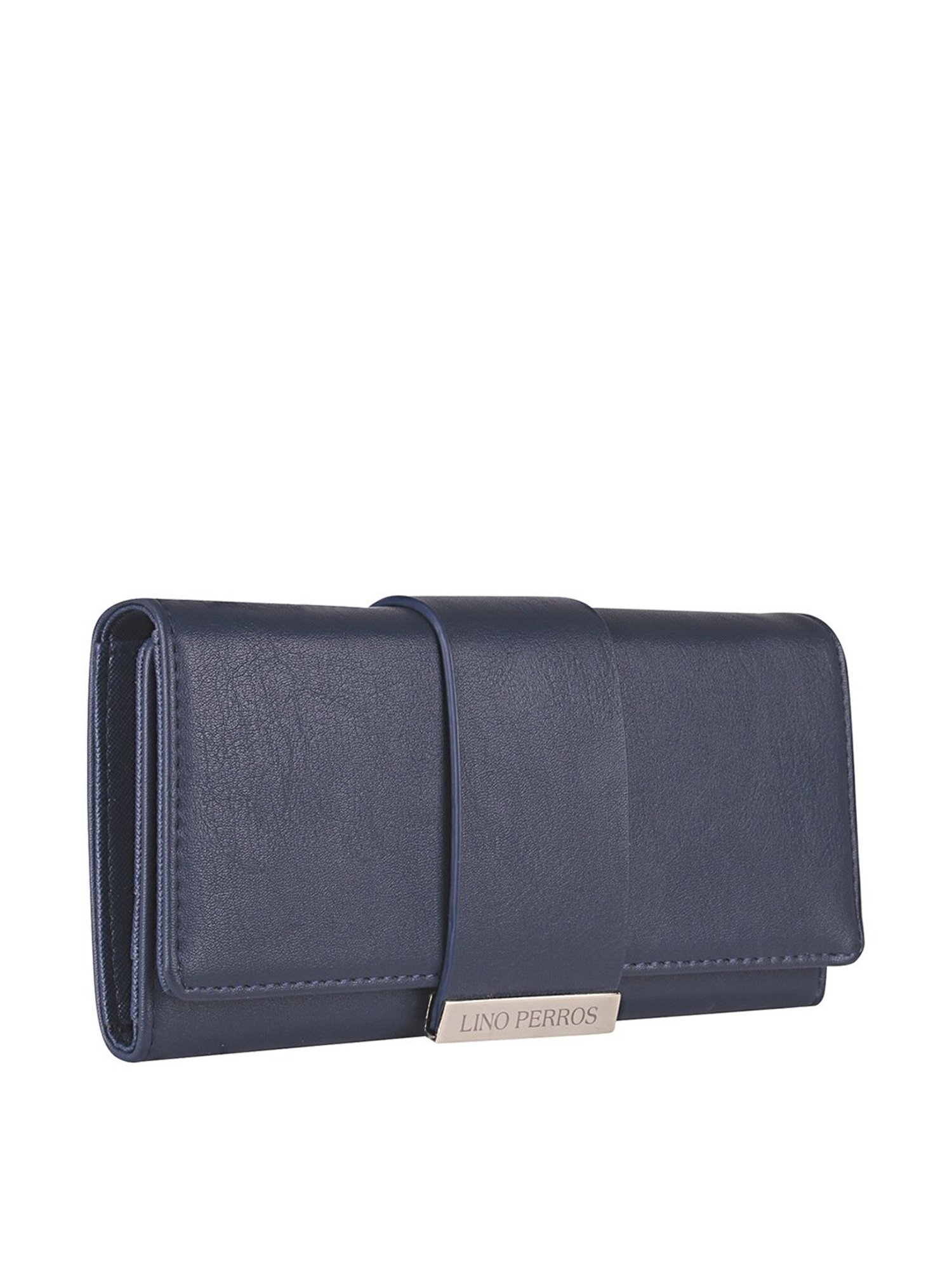 Lino Perros Core Blue Textured  Tri-Fold Wallet for Women