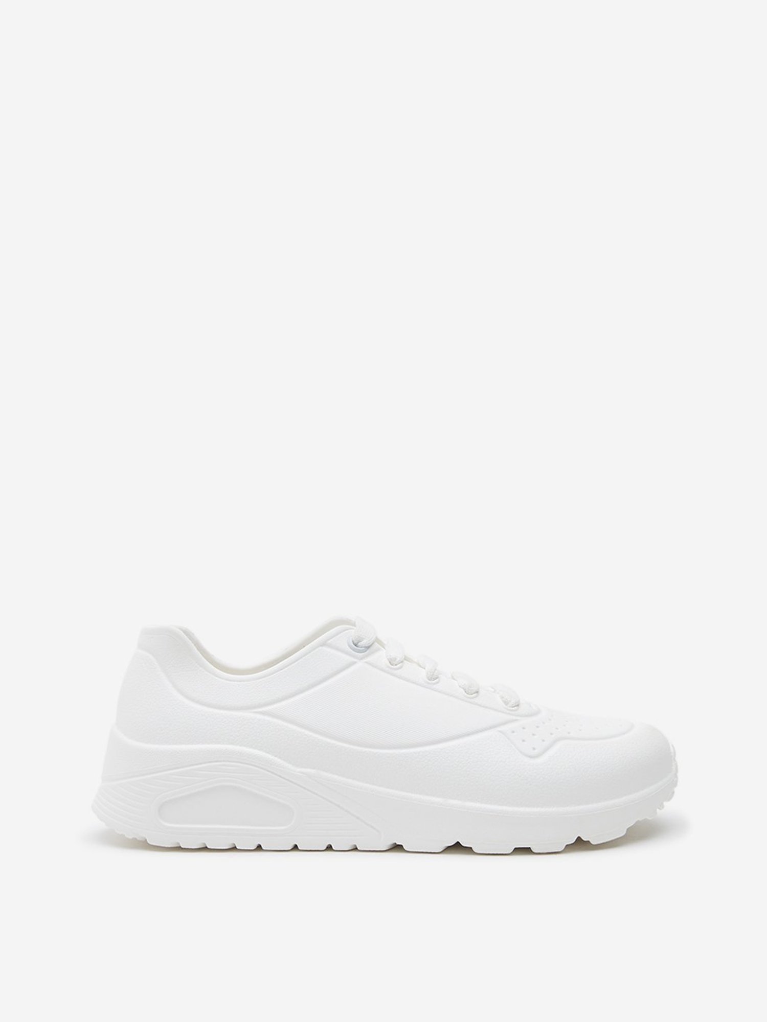LUNA BLU by Westside White Perforated Design Lace-Up Sneakers