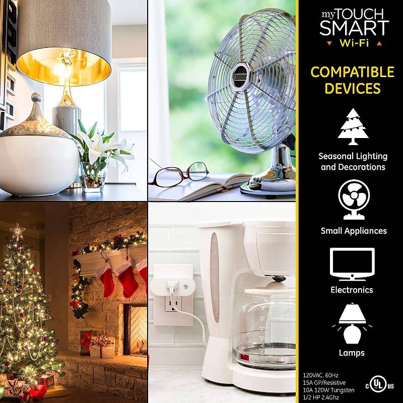 myTouchSmart Indoor Plug In Outlet Wi-Fi Timer White