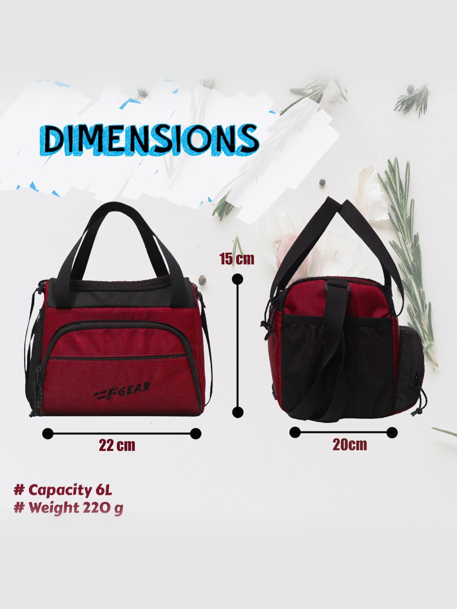 F Gear Yolo Red & Black Medium Lunch Bag