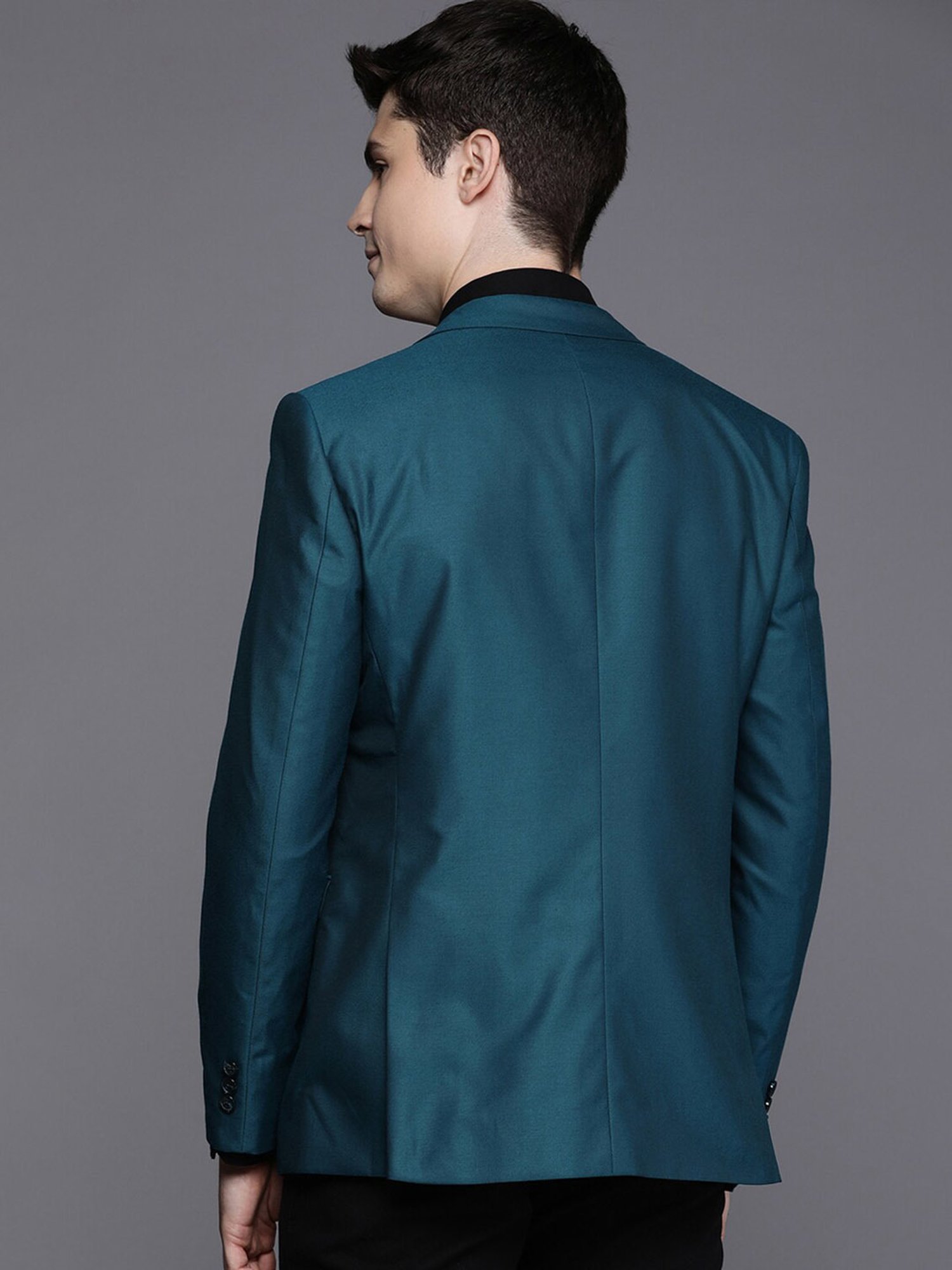 Louis Philippe Light Blue Regular Fit Blazer