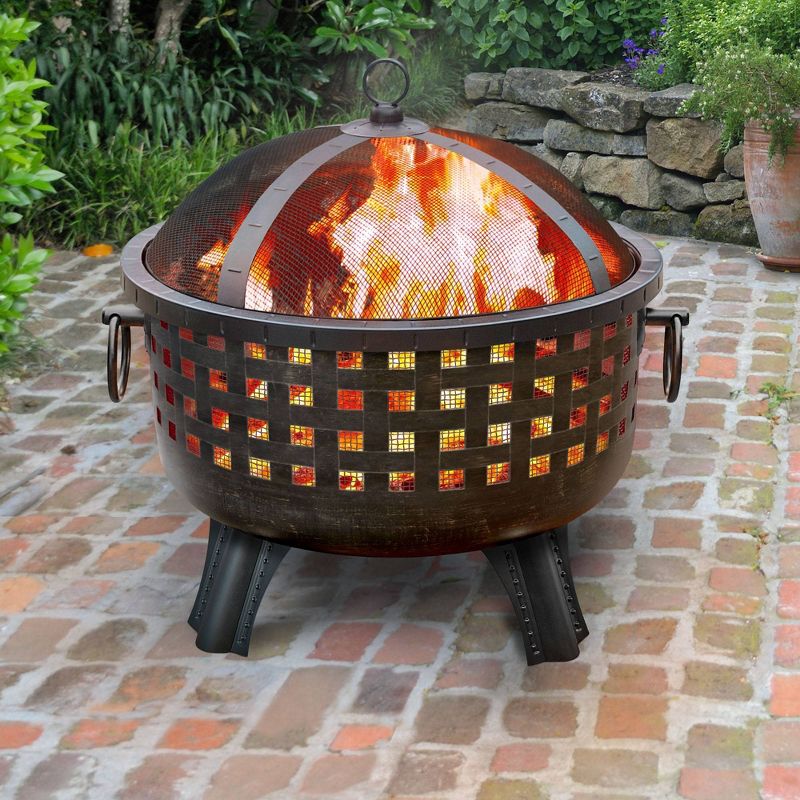 26" Garden Lights Savannah Wood Burning Fire Pit - Antique Bronze- Landmann