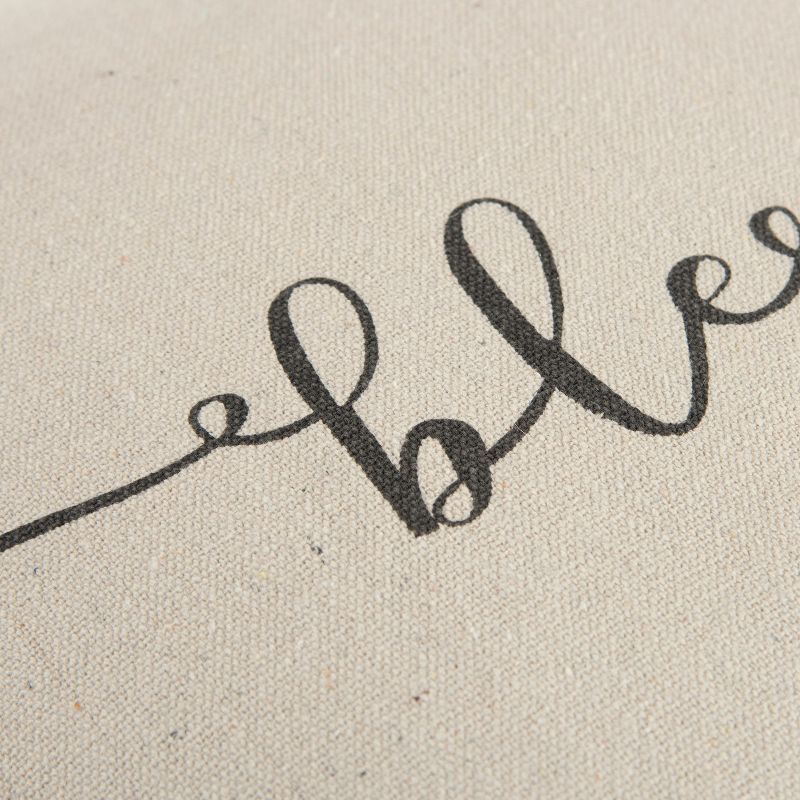 20"x20" Oversize Sentiment Polyester Filled Square Throw Pillow Neutral - Rizzy Home