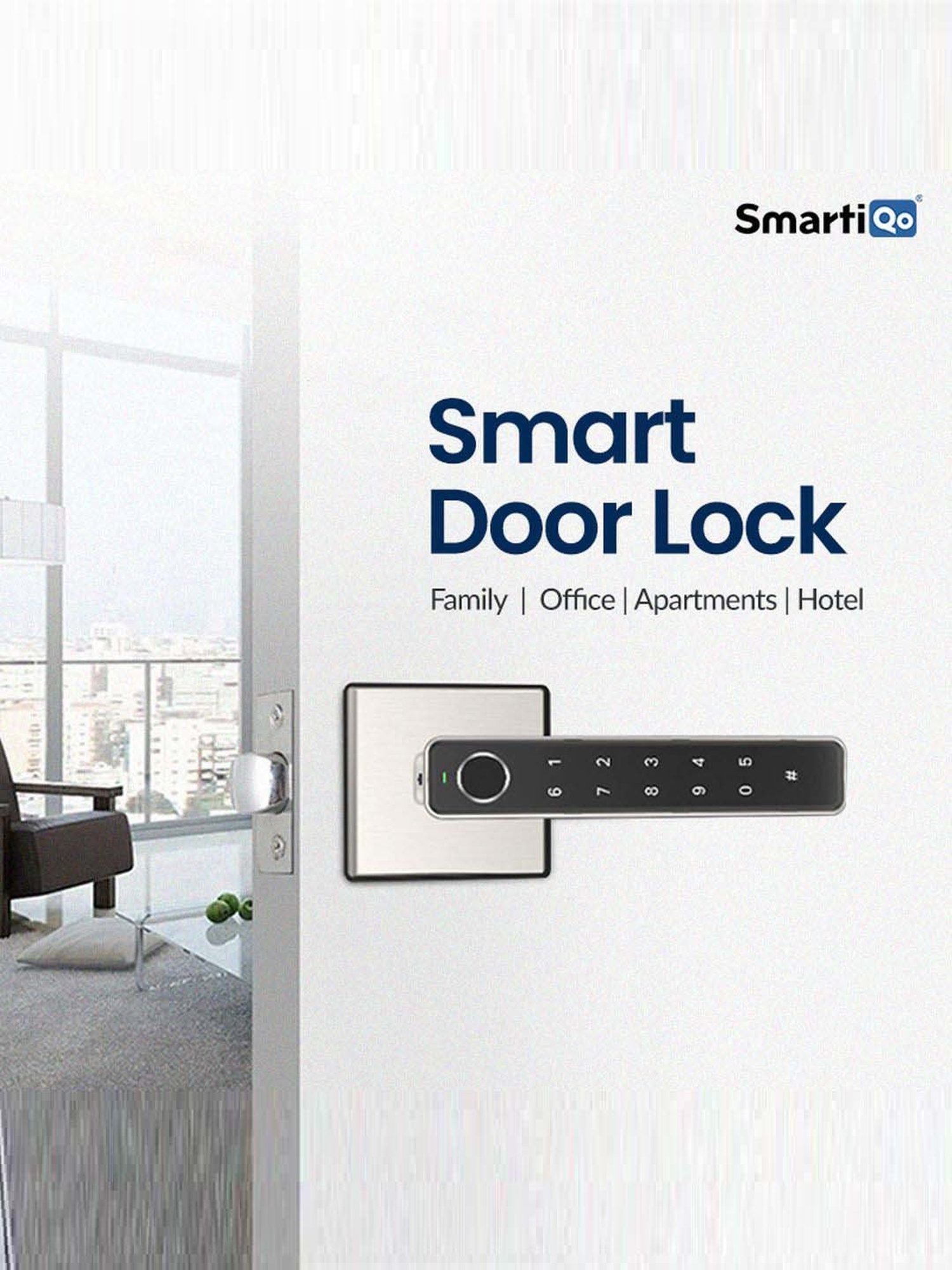 SmartiQo Fingerprint Passcode Handle Door Lock