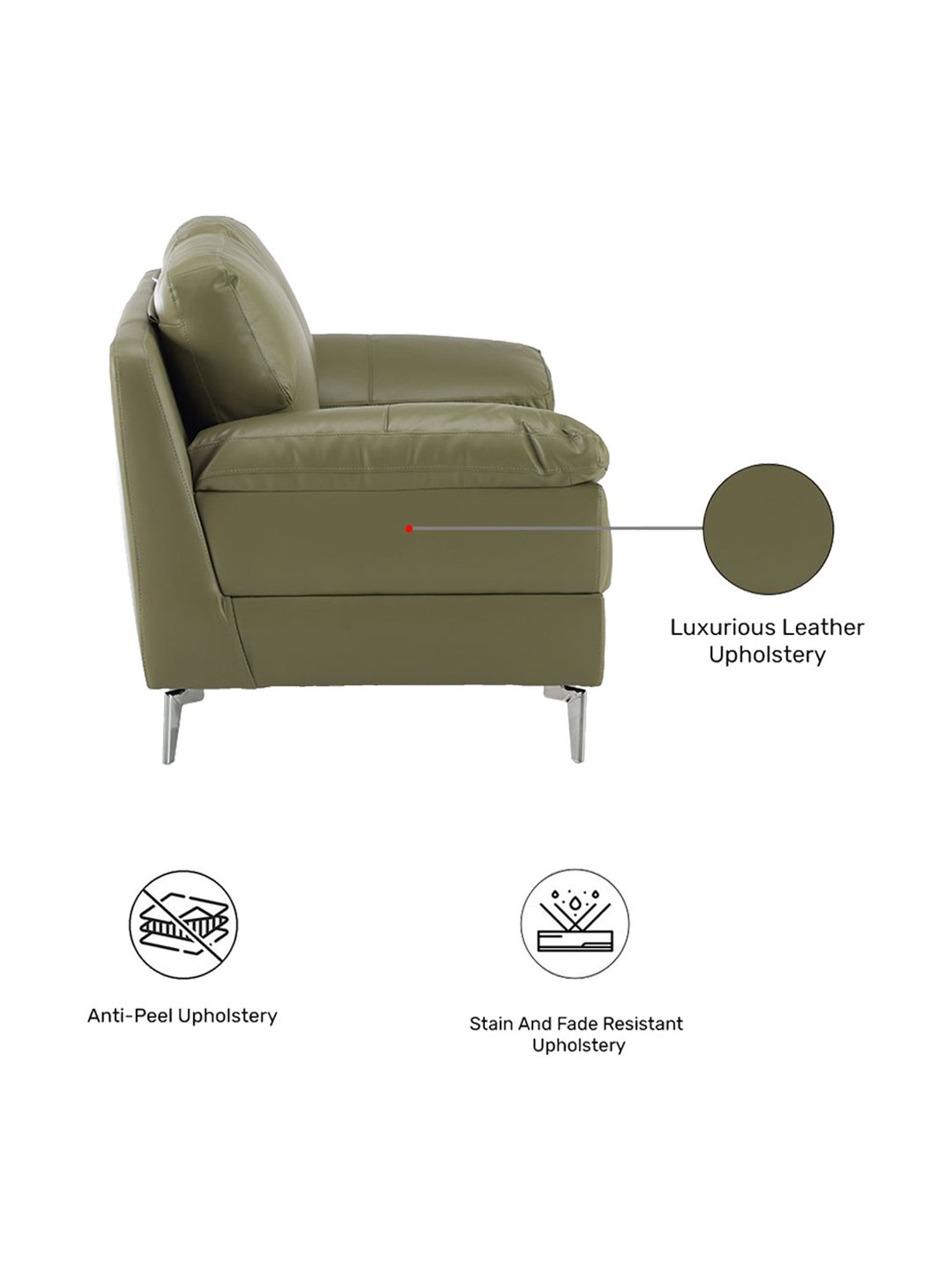 Durian Europa Green Leather 2 Seater Sofa