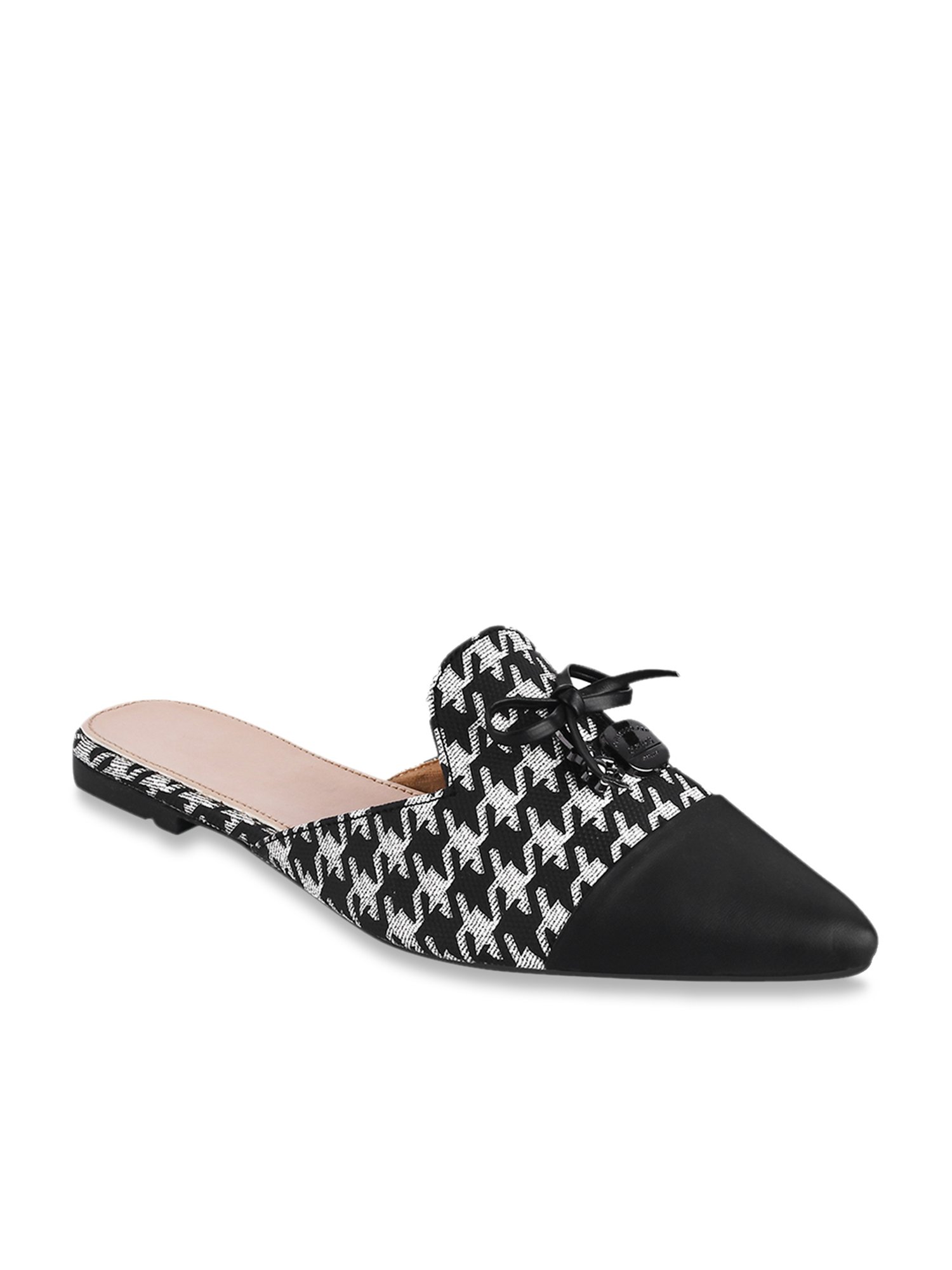 The White Pole Women's Black Mule Shoes