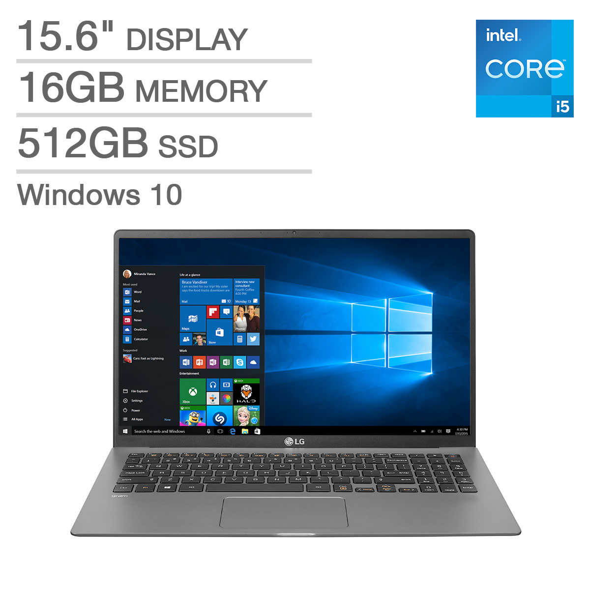 LG gram 15Z95N-G.AAC6U1 Laptop Notebook 11th Gen Intel Core i5-1135G7
 16GB RAM 512GB SSD