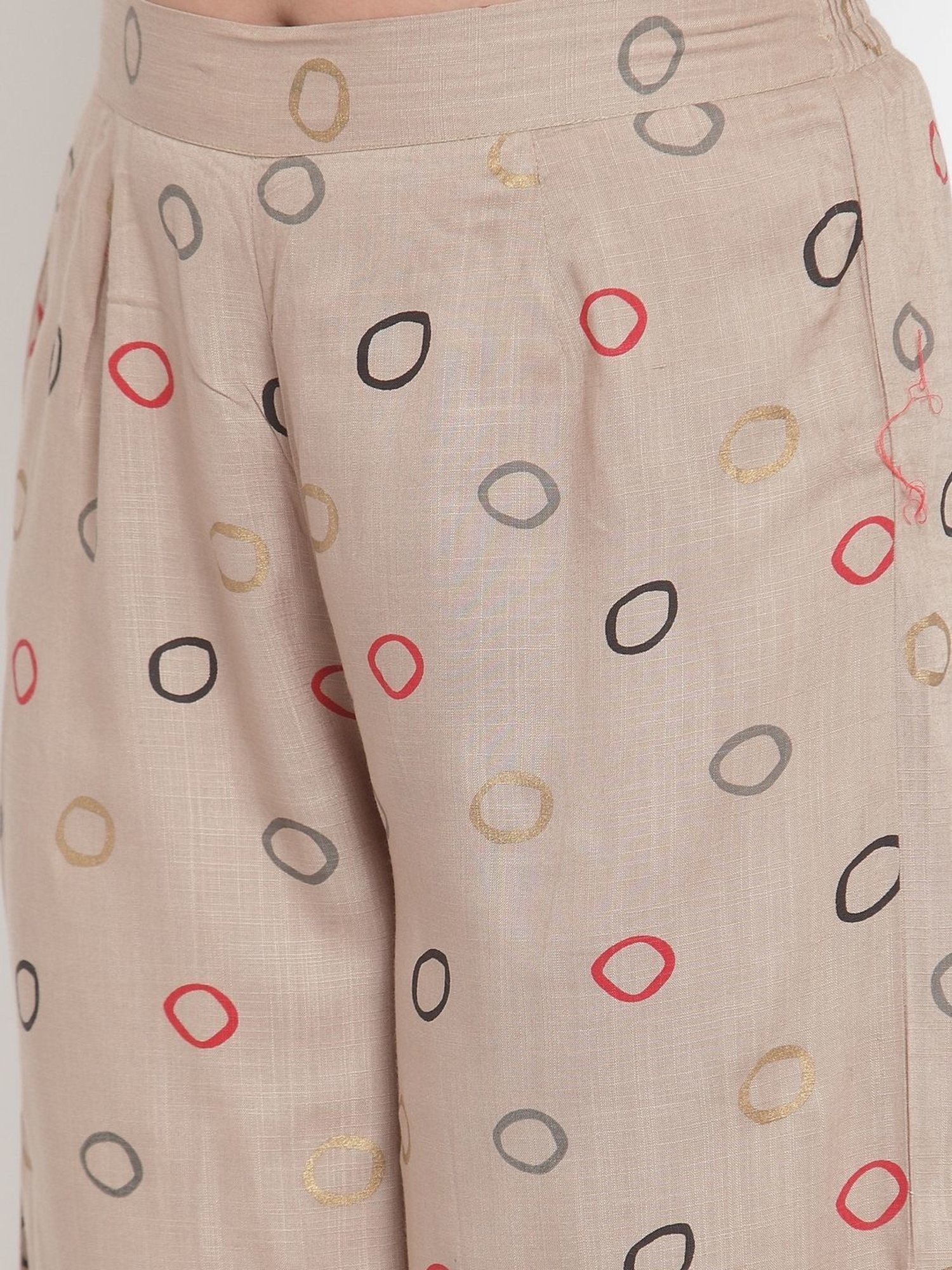 Indibelle Beige Printed Palazzos