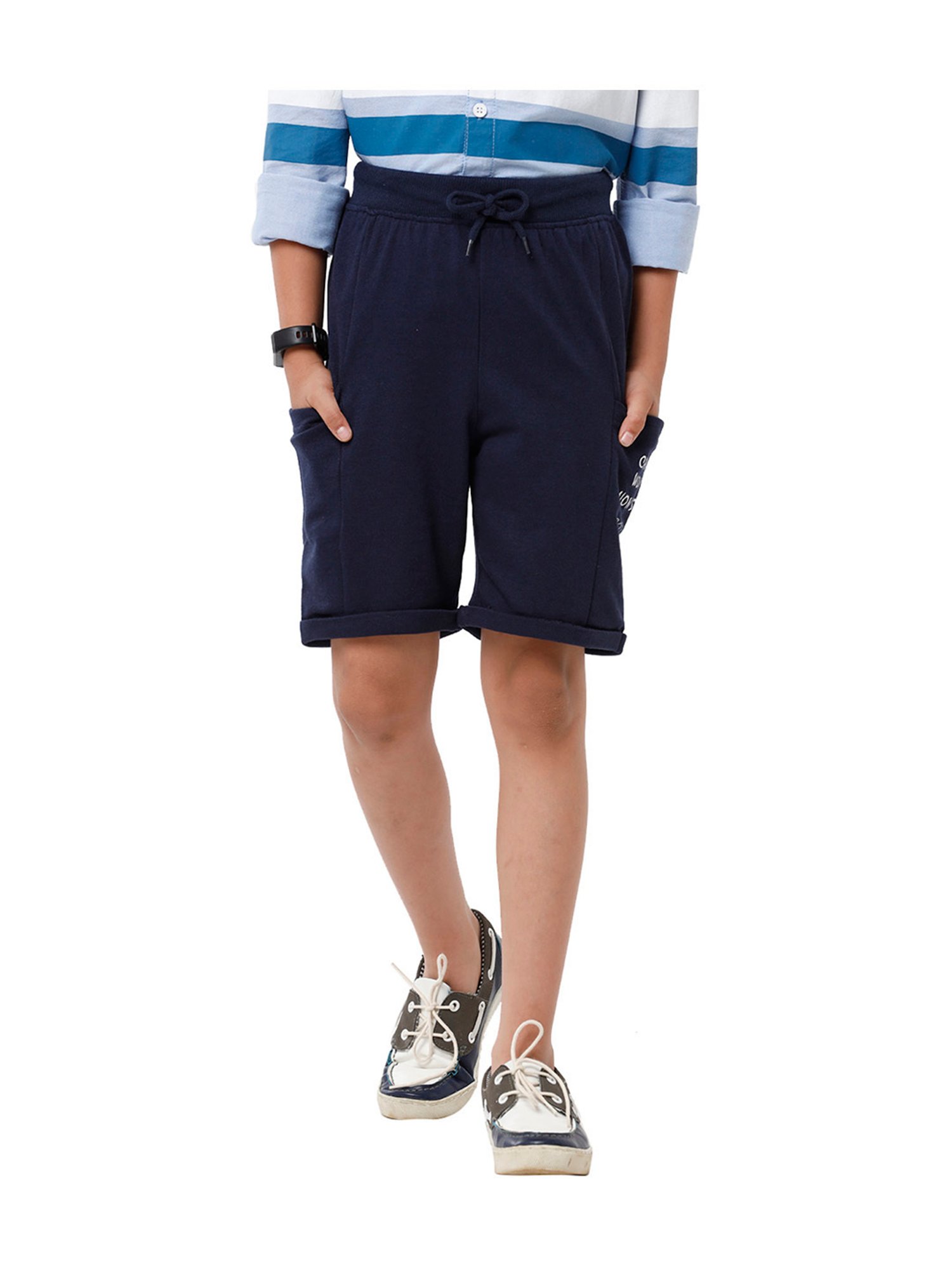 Under Fourteen Only Kids Navy Printed Shorts