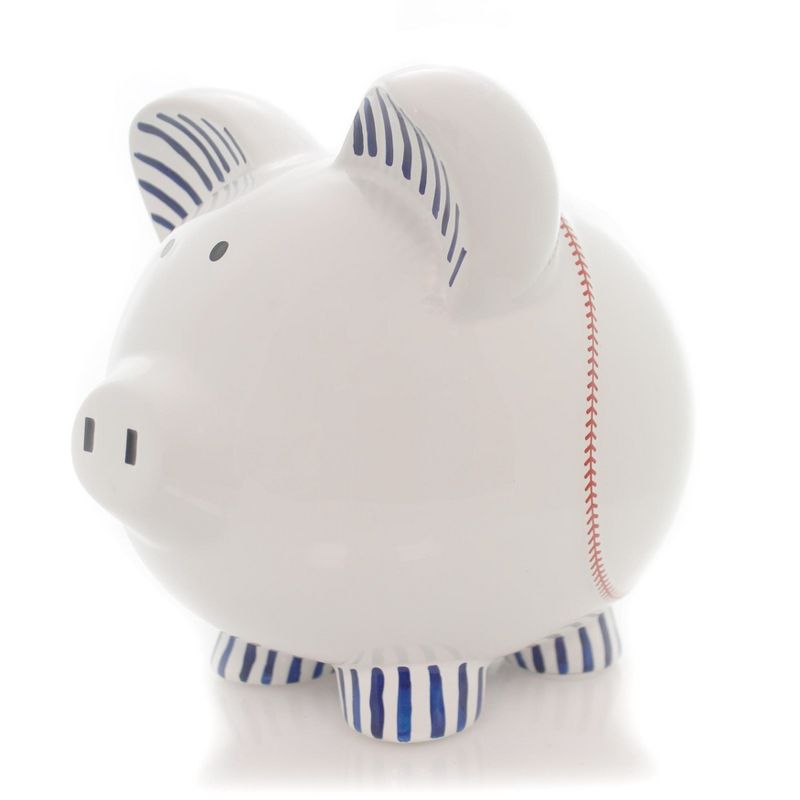 Bank 7.75" Baseball Pig Piggy Bank Sport Ball Bat  -  Decorative Banks