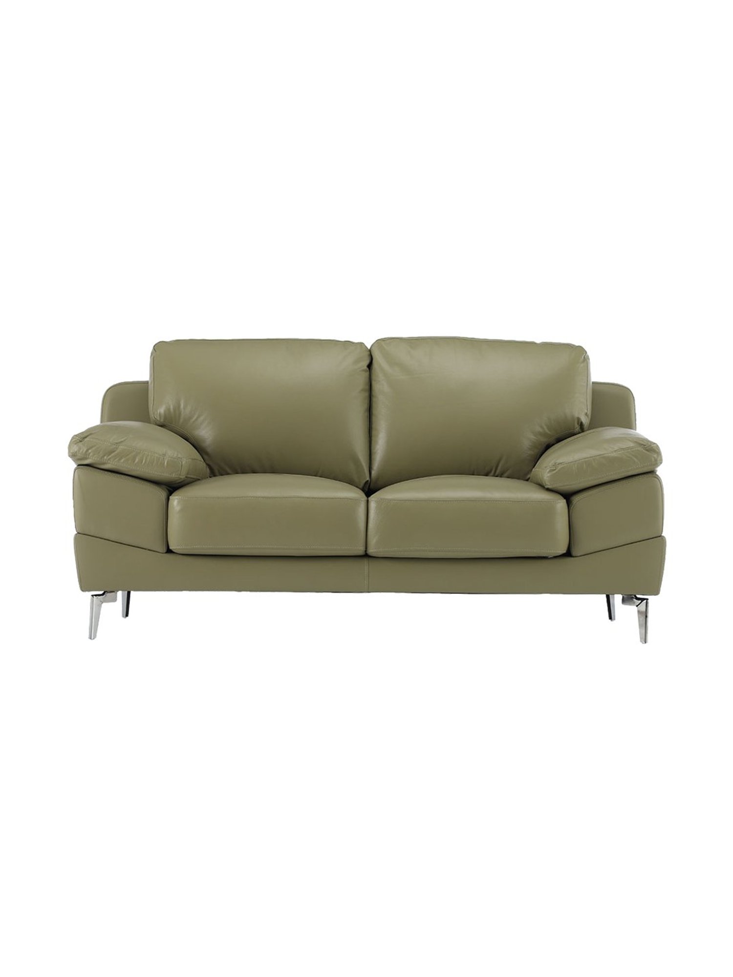 Durian Europa Green Leather 2 Seater Sofa