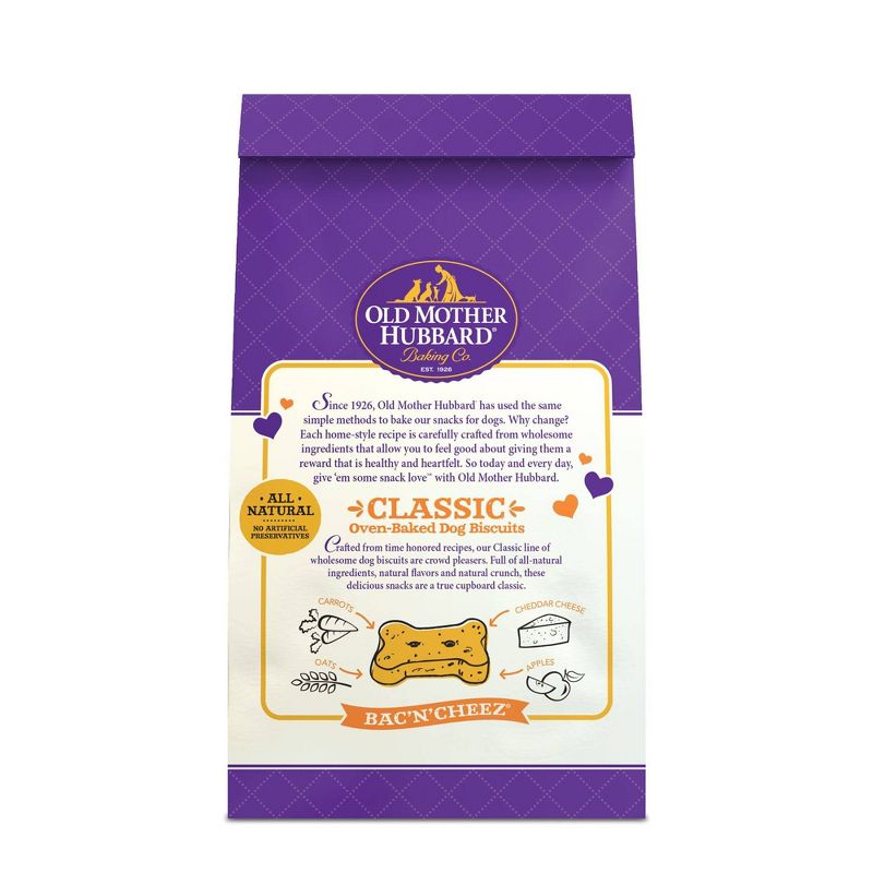 Old Mother Hubbard Classic Crunchy Bac'N'Cheez Biscuits Small Oven Baked Dog Treats - 20oz