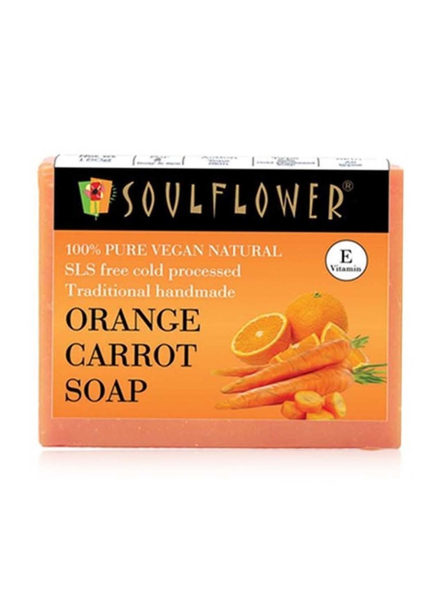 Soulflower Orange Carrot Soap - 150 gm