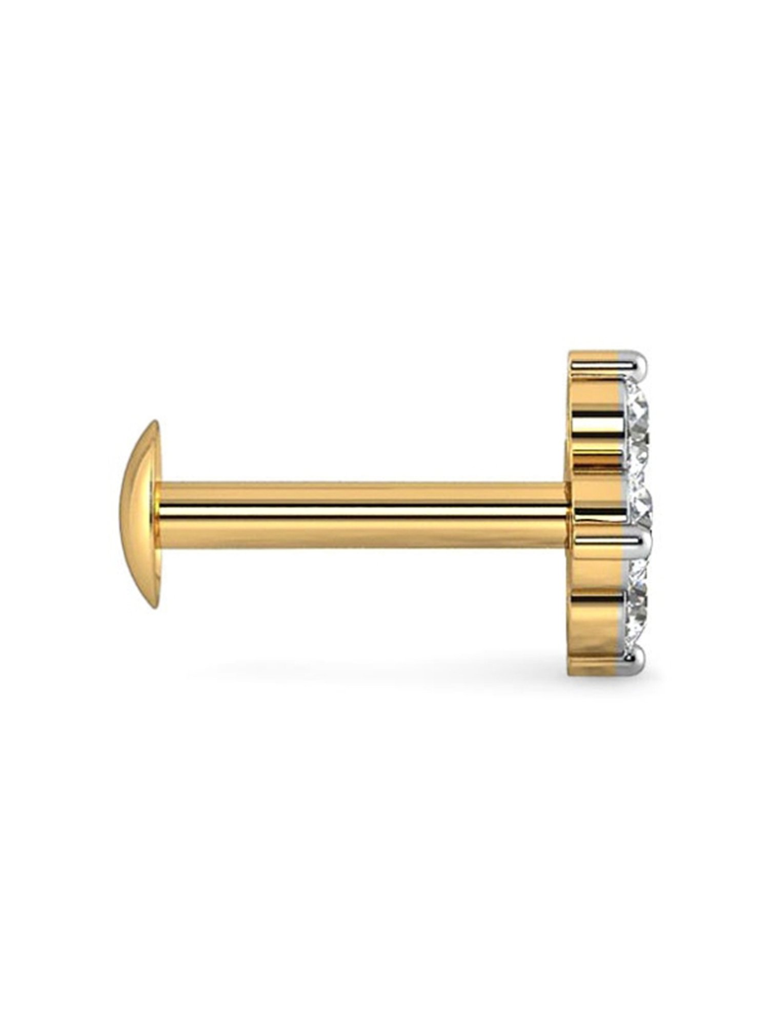 Candere by Kalyan Jewellers Peacock Collection 18k Yellow Gold Diamond Stud Earrings for Women