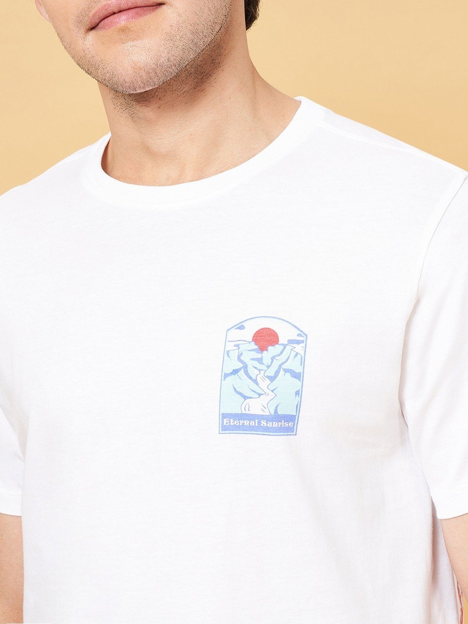 Urban Ranger by Pantaloons Gardenia Cotton Slim Fit Printed T-Shirt