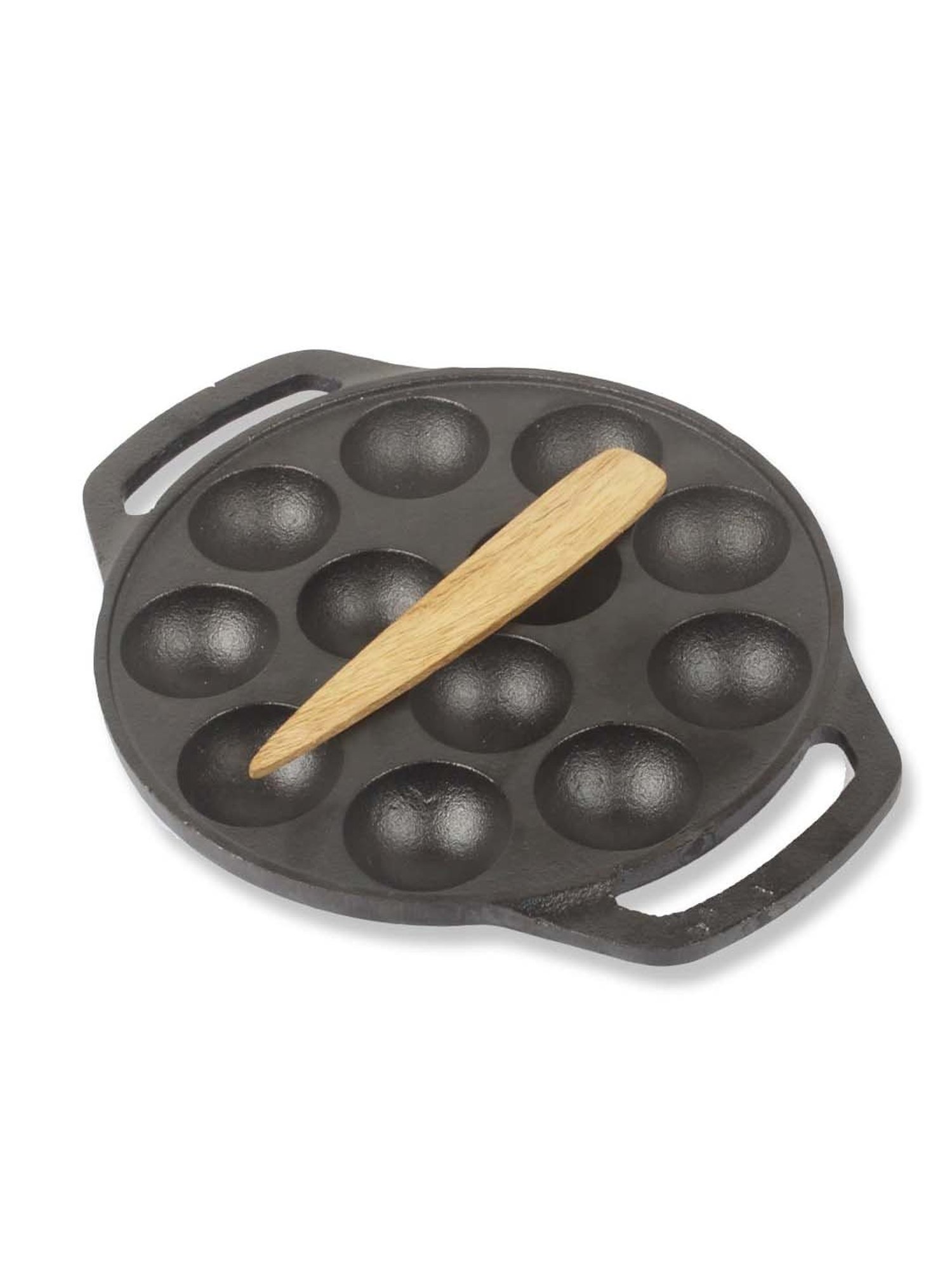 The Indus Valley Brown Wood 16 cm Paniyaram Spatula