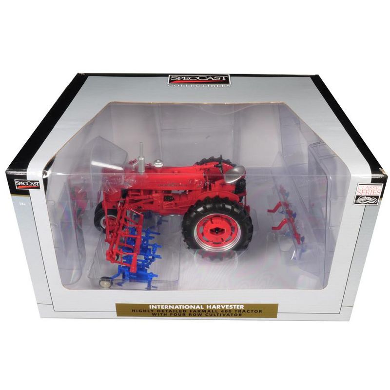 International Harvester Farmall 400 Tractor with Four Row Cultivator "Classic Series" 1/16 Diecast Model by Speccast