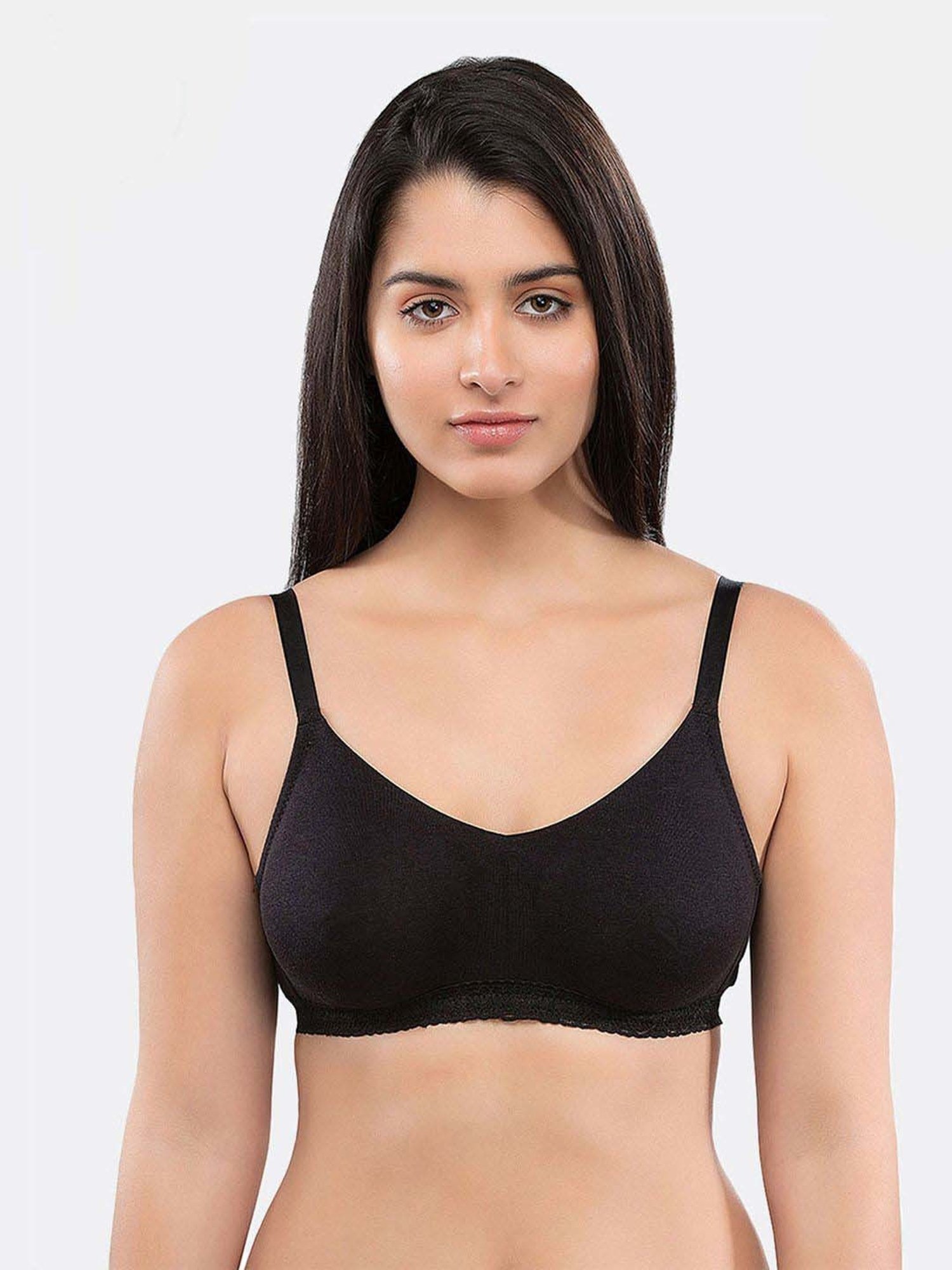 Inner Sense Black Cotton Seamless Bra - Pack Of 3