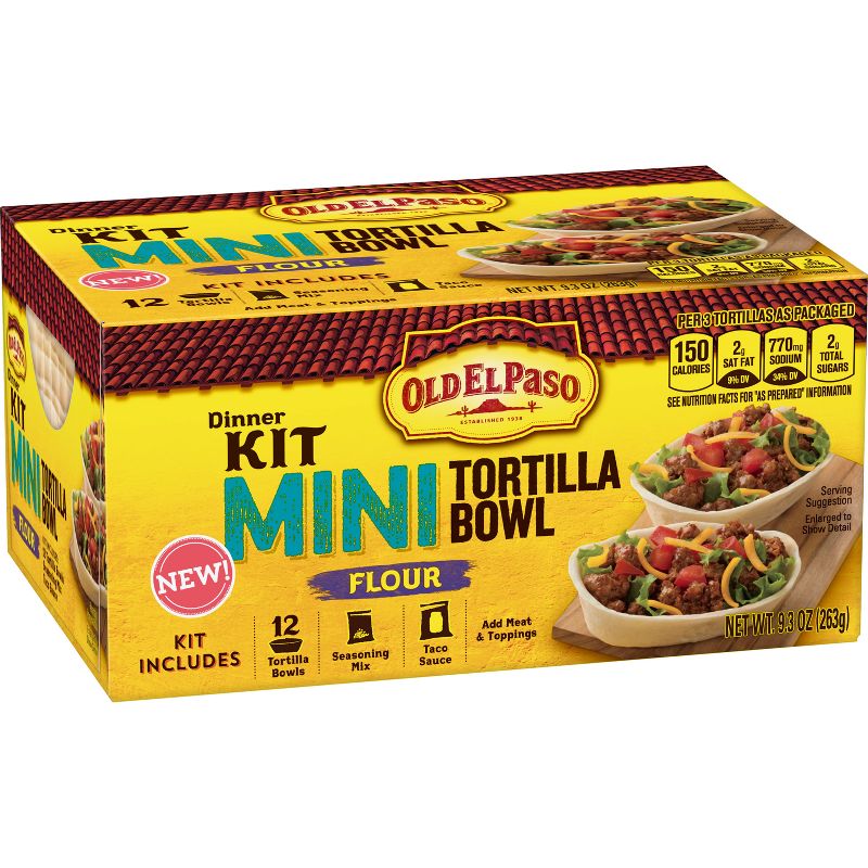 Old El Paso Dinner Kit Mini Taco Bowl - 9.3oz