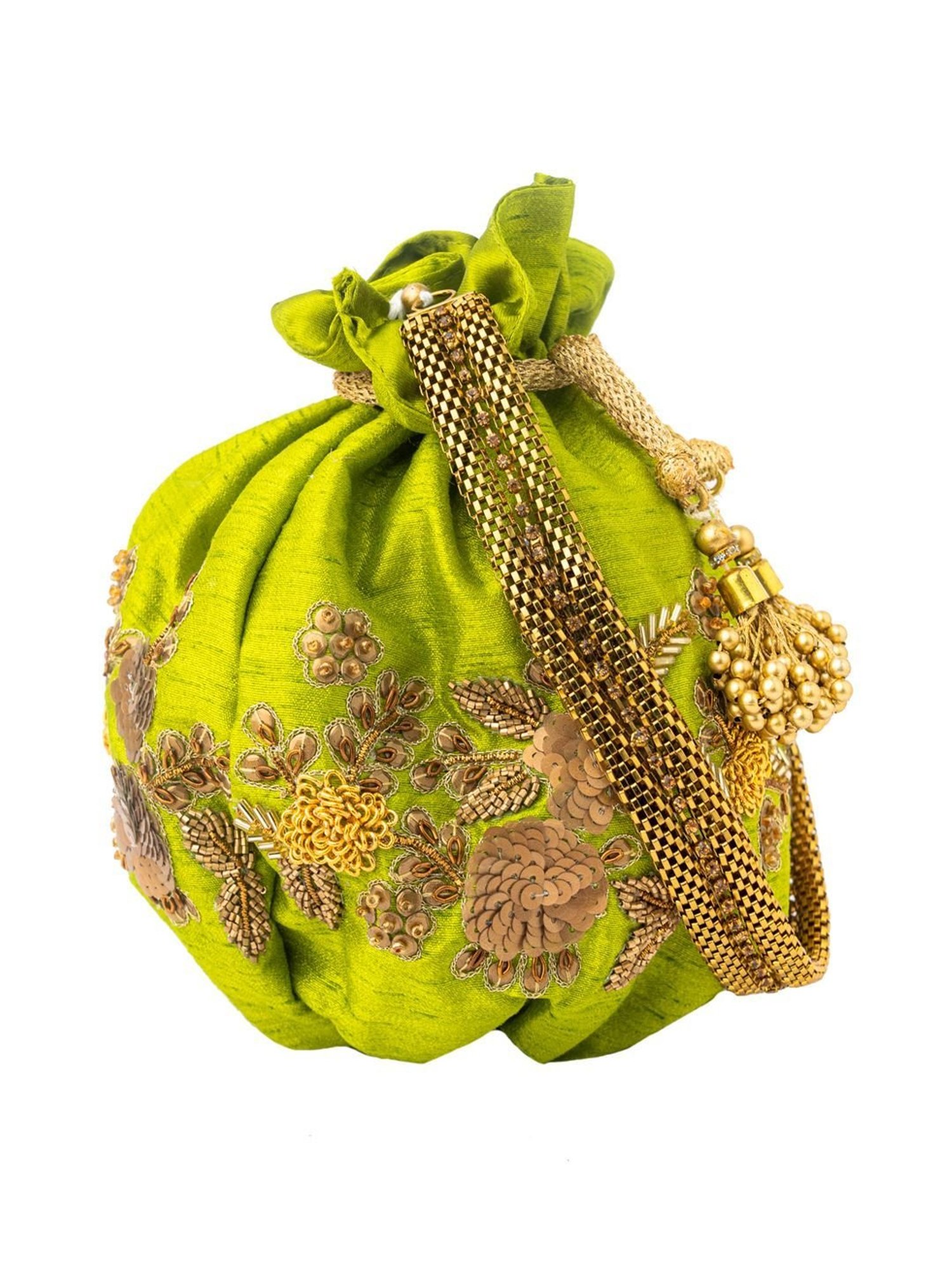 NR by Nidhi Rathi Green Embellished Potli