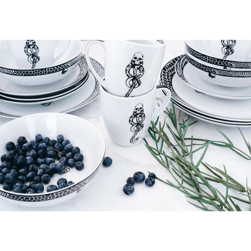 Robe Factory LLC Harry Potter Voldemort Death Eater Dinnerware Sets | 16-Piece Ceramic Dinner Set
