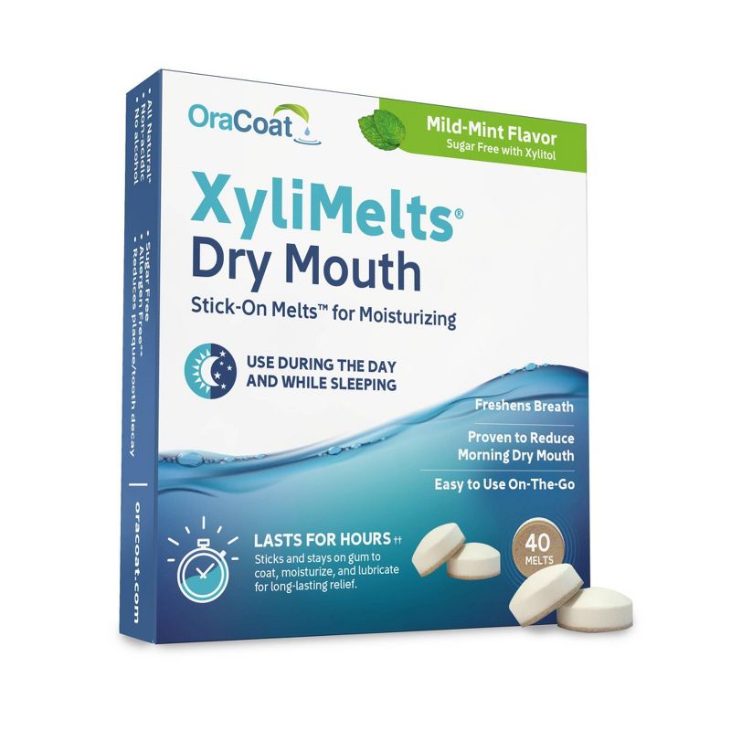 OraCoat XyliMelts for Dry Mouth Relief Mild Mint - 40ct