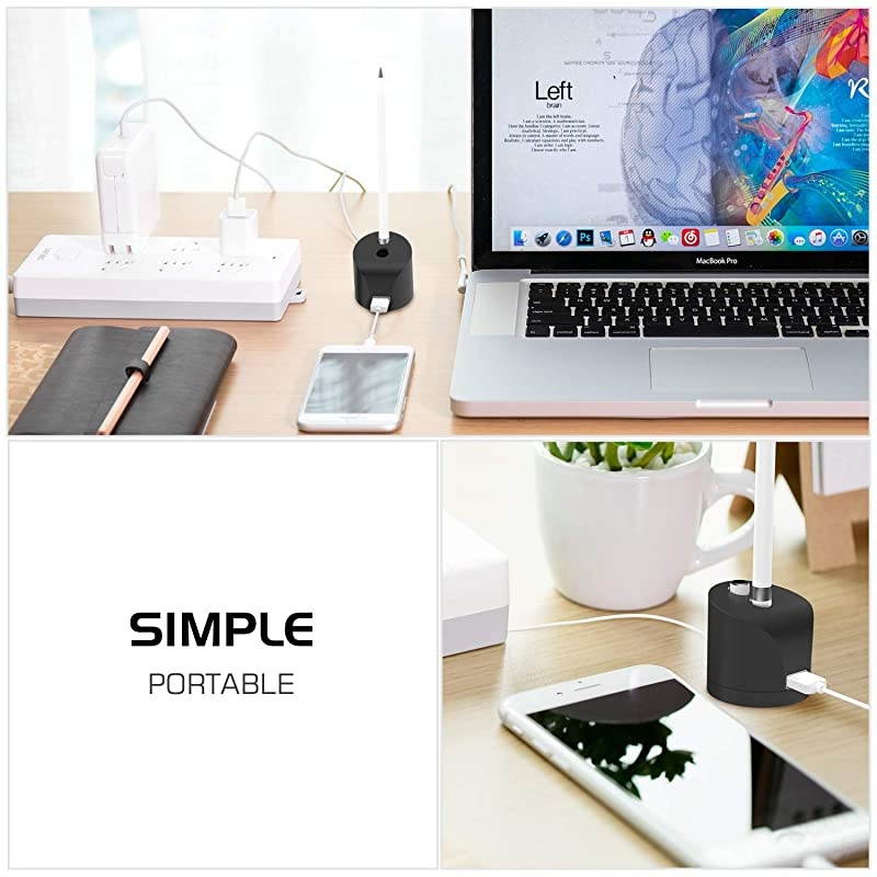 Charging Stand Compatible with Apple Pencil 1st Gen Aluminum Charger Dock Station Apple Pencil Holder Fit iPad 102 2019 iPad Pro 129 105 97 iPad Air 3Mini 5 2019 Pen Black