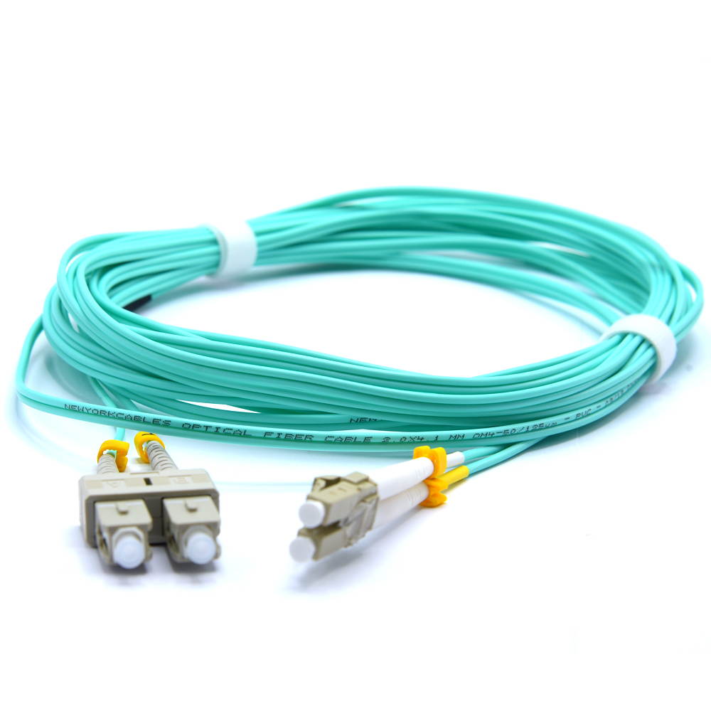1M OM4 LC SC Fiber Patch Cable | Indoor/Outdoor 100Gb Duplex 50/125 LC to SC Multimode Jumper 1 Meter (3.28ft) |  sc-lc dup lc/sc
Duplex