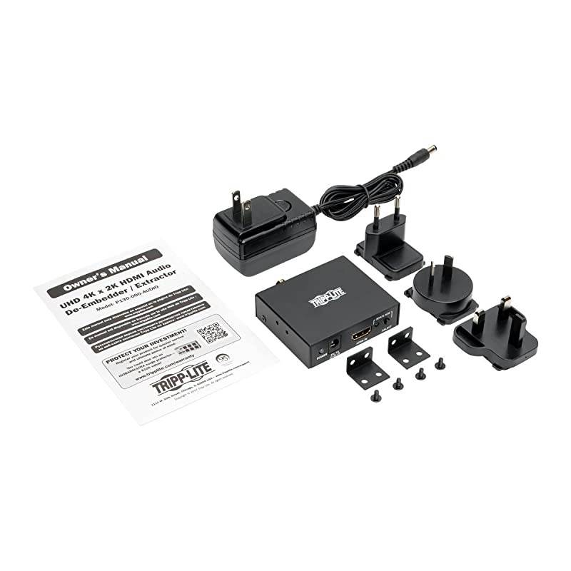 HDMI Audio De-Embedder / Extractor, UHD 4K x 2K @ 30Hz (P130-000-AUDIO),Black