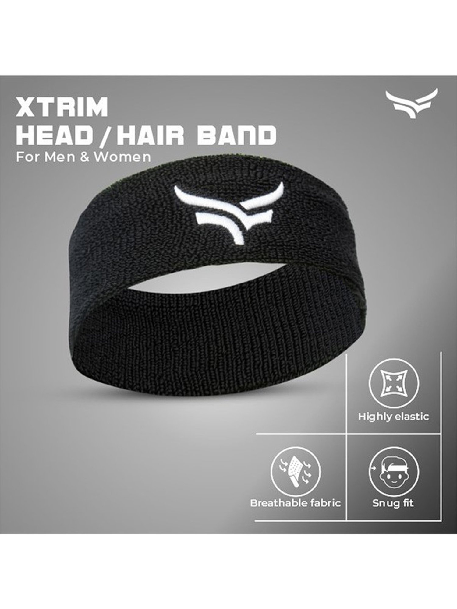 Xtrim Unisex Head Band (Black) Size - Free Size