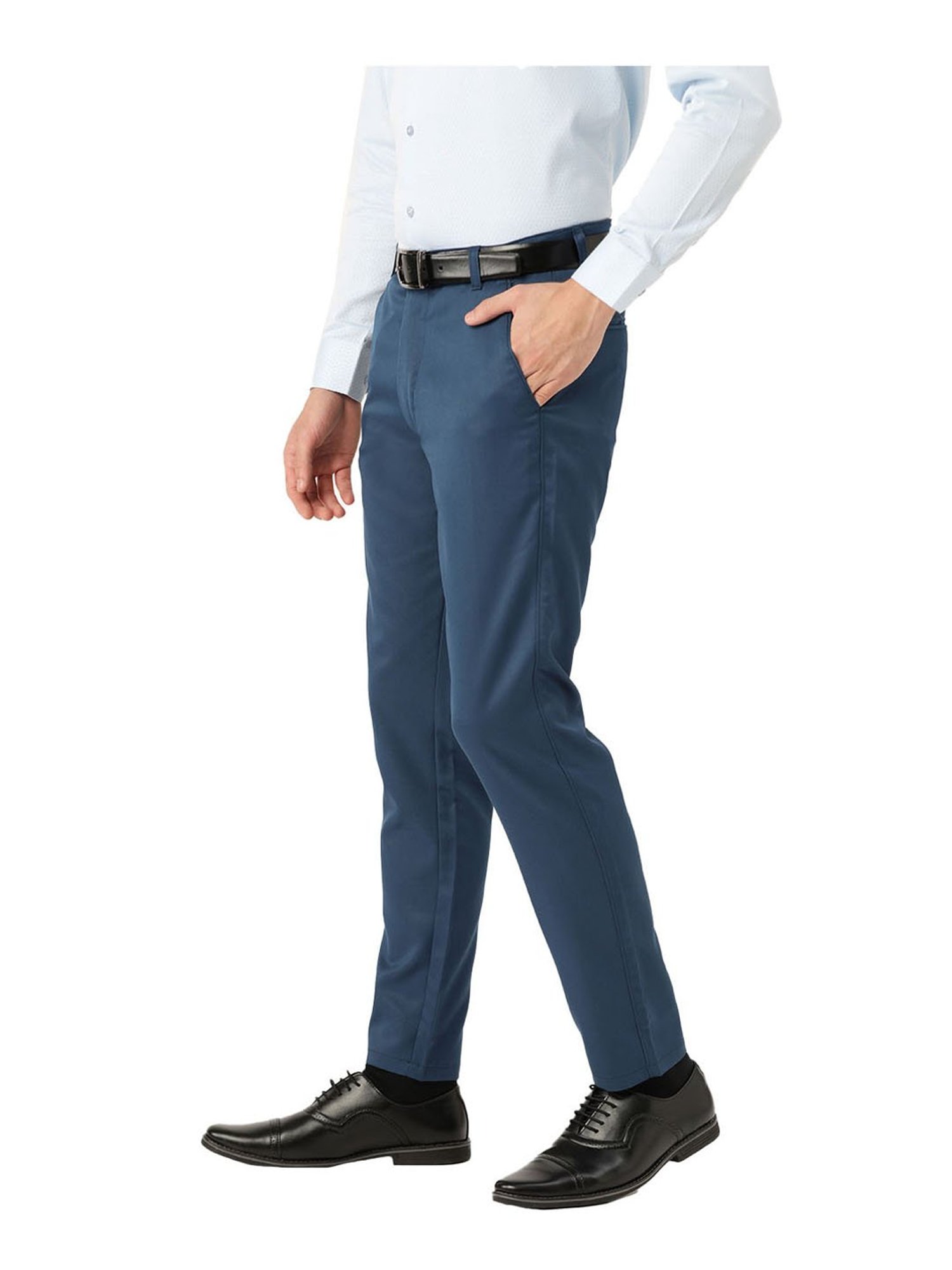 Sojanya Teal Blue Regular Slim Fit Trousers