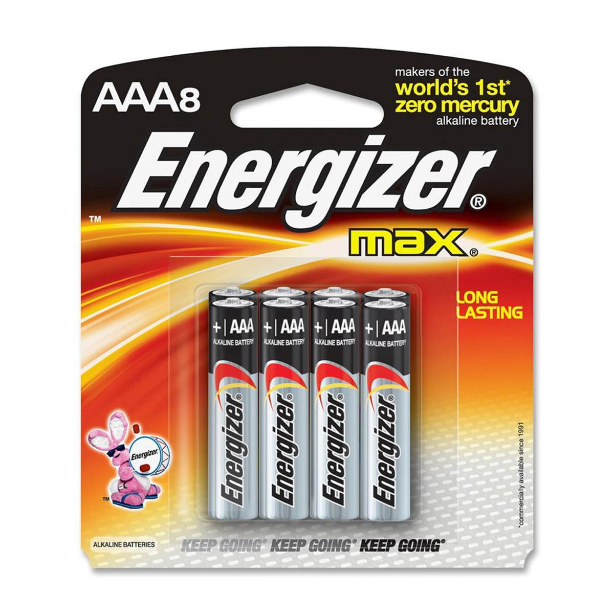ENERGIZER Max 1.5V AAA Alkaline Battery, 8-pack