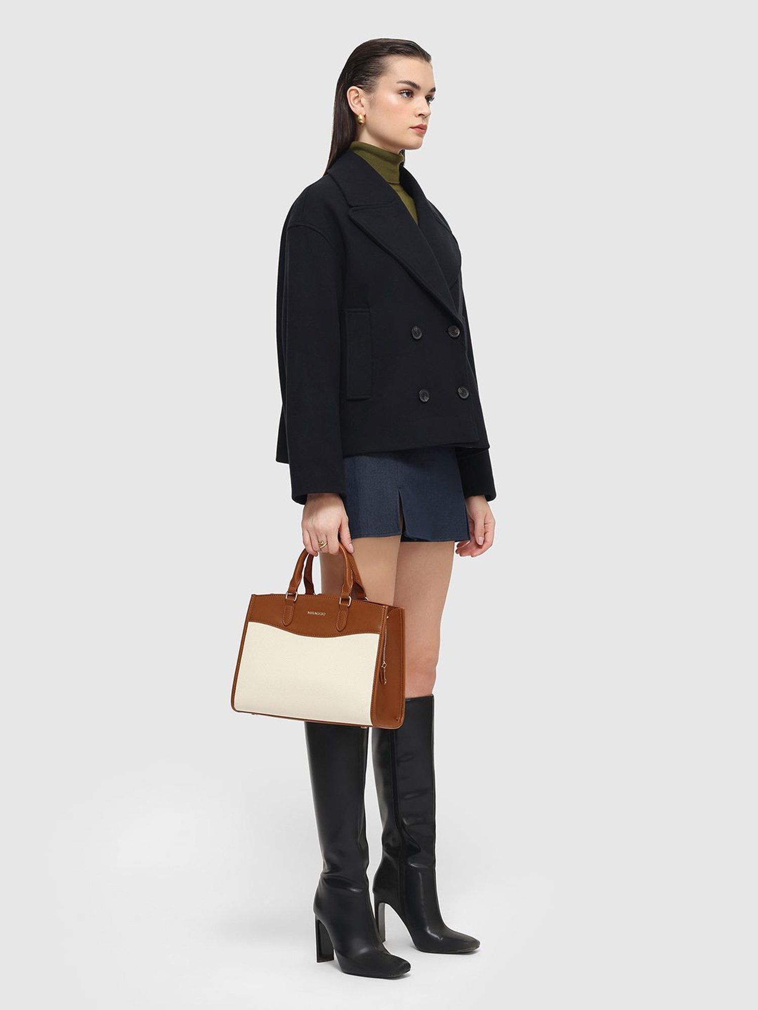 Miraggio Alana Ivory Medium Satchel Handbag