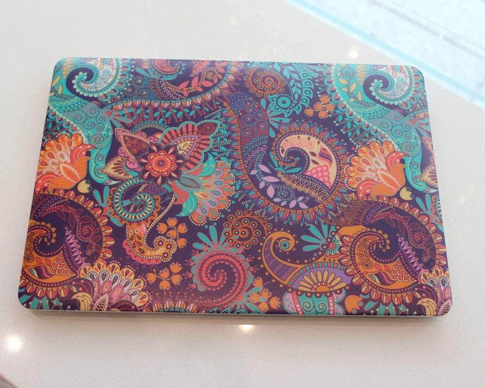 For Macbook Air 11.6" case, Hard Case with Purple Keyboard cover and Dust plug For Apple Macbook Air 11 Inch [Models:A1465/A1370],Paisley seamless