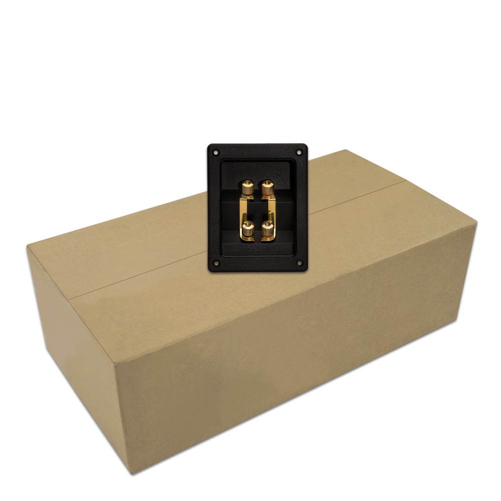 100 Goldwood Sound RGT-3100 Dual Rectangular Power Terminal Plates Gold Post Speaker Terminals