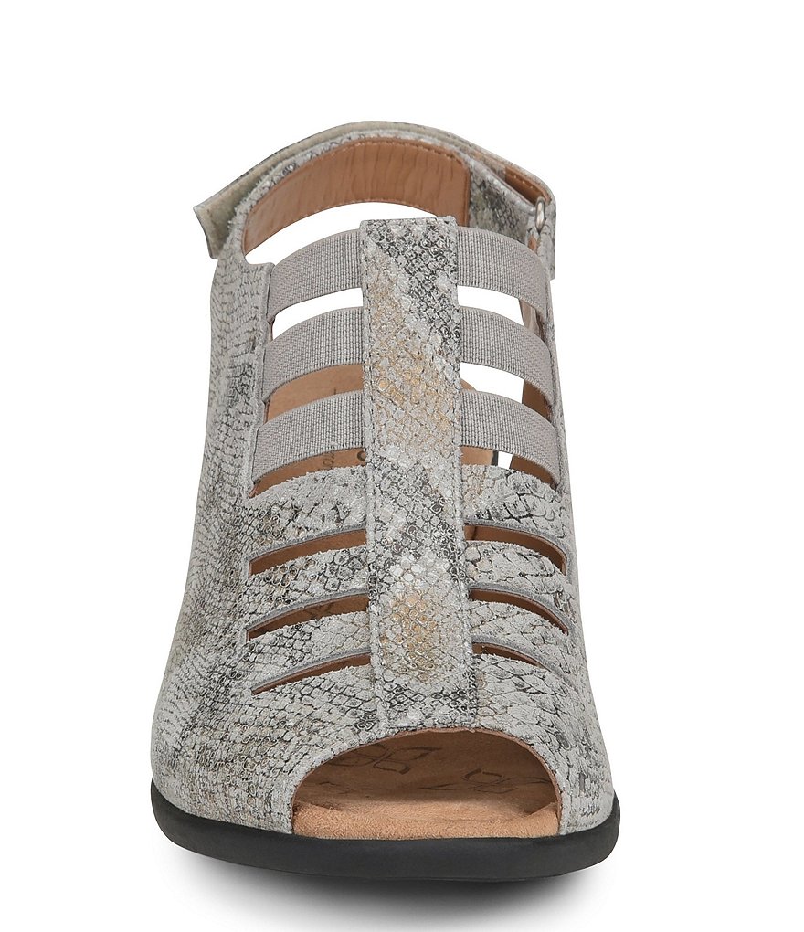 Comfortiva Faye Snake Print Leather Slingback Sandals