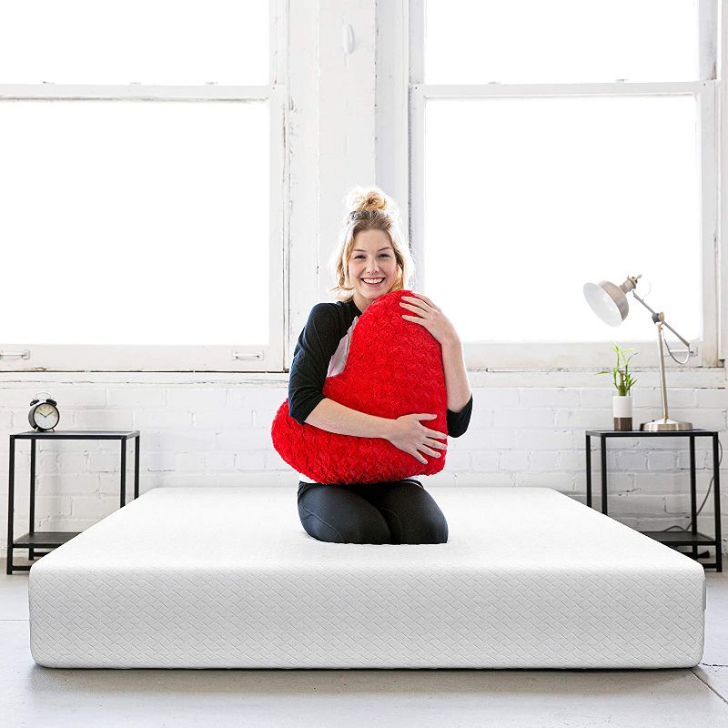 OSO essentials KM12GT 12-Inch Thickness King Size Cool Gel Infused Green Tea Memory Foam Mattress, White