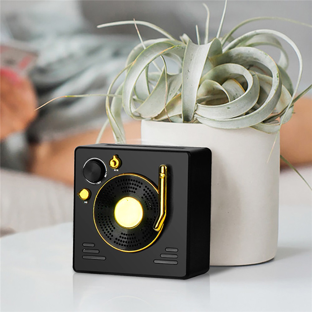 Vintagel Record Player Style Bluetooth Speaker Old Fashioned Classic Style  Gift Bass Enhancement Loud Volume Speaker