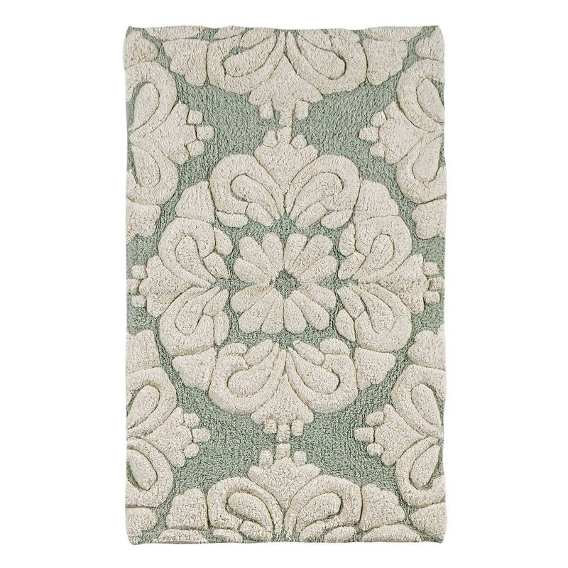 2pc Solid Memory Foam Shag Bath Mat Set Blue - Yorkshire Home